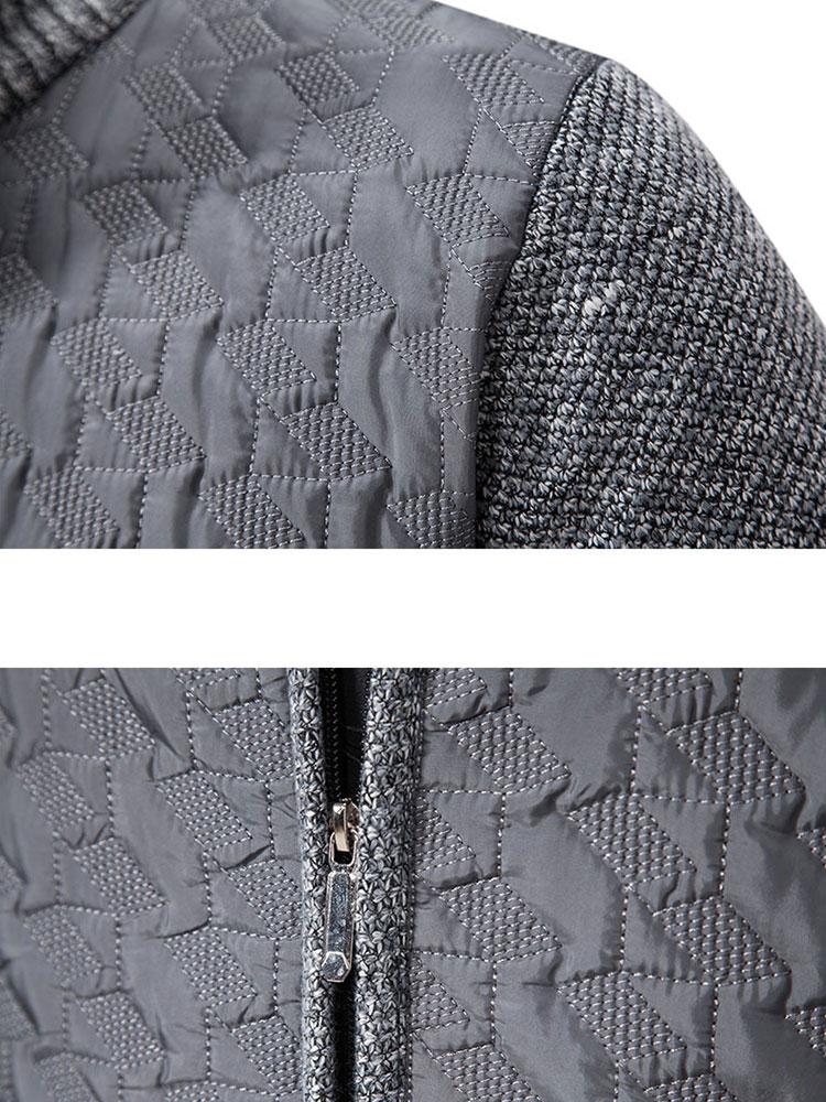 Gepolsterter Jacquard-Reißverschluss-Pullover - Image 12