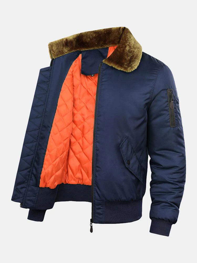 Steppgefütterte Bomberjacke mit Kunstfellkragen - Image 2