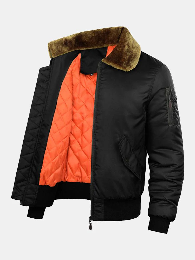 Steppgefütterte Bomberjacke mit Kunstfellkragen - Image 3