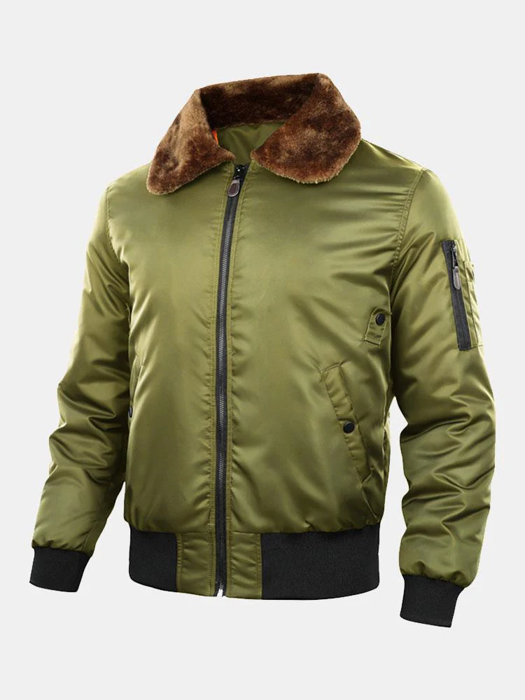 Steppgefütterte Bomberjacke mit Kunstfellkragen - Image 4