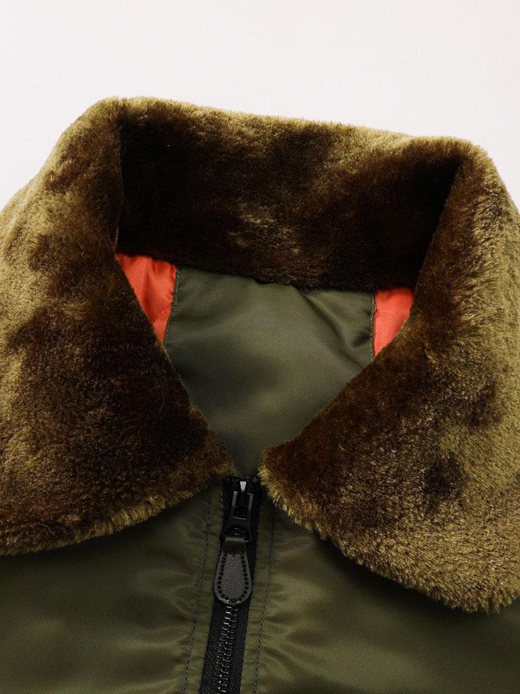 Steppgefütterte Bomberjacke mit Kunstfellkragen - Image 8