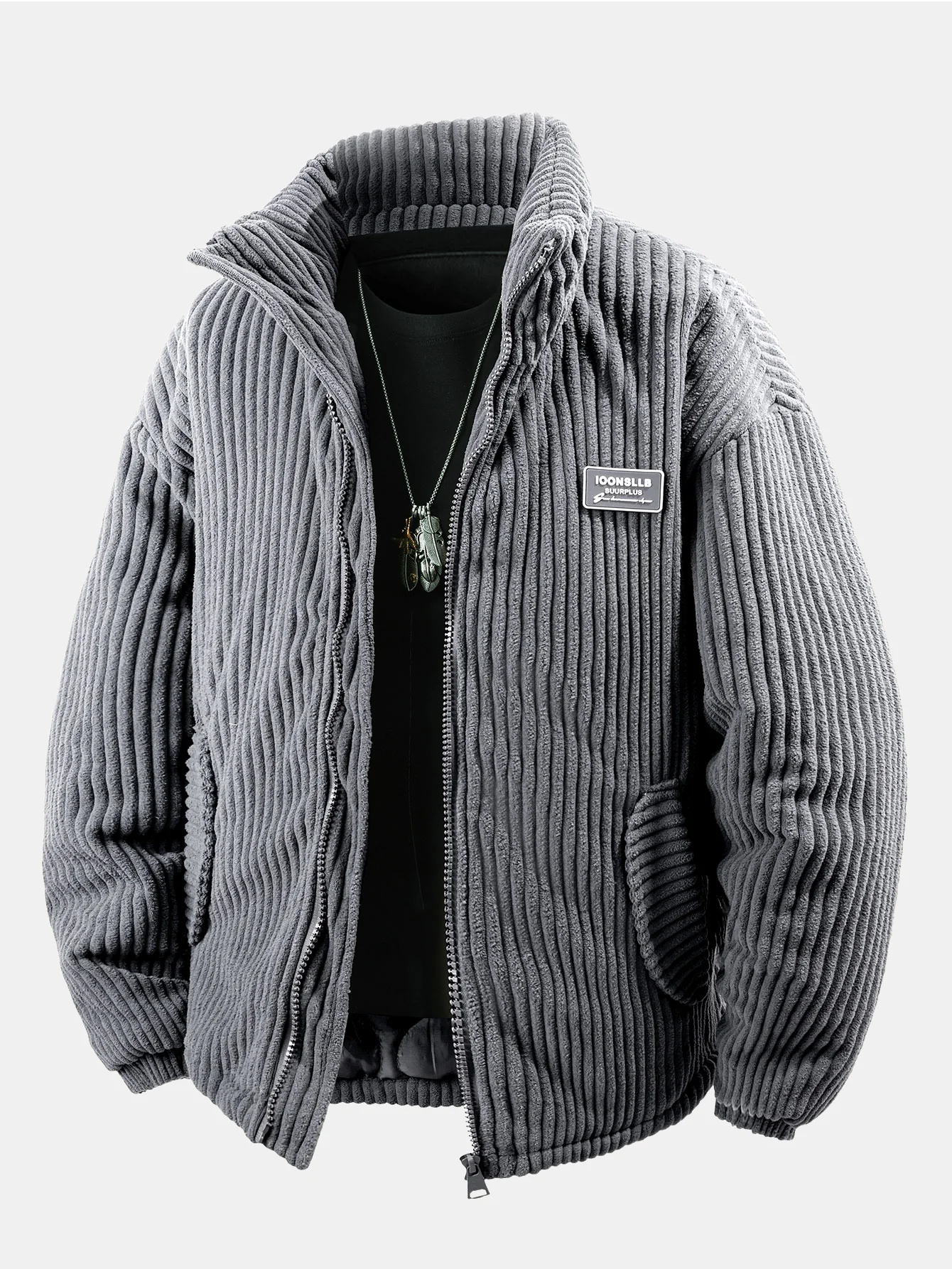 Quilted Lined Corduroy Coat - Image 3
