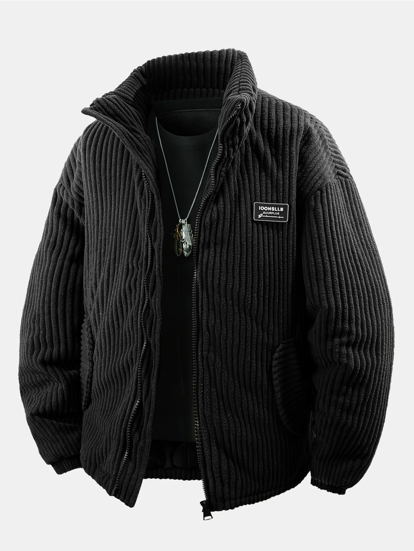Quilted Lined Corduroy Coat - Image 5