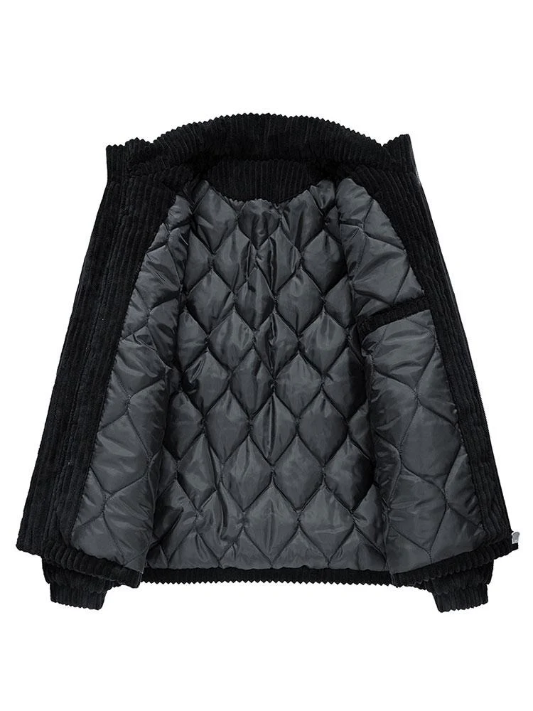 Gepolsterter Corduroy-Mantel mit Futter - Image 13
