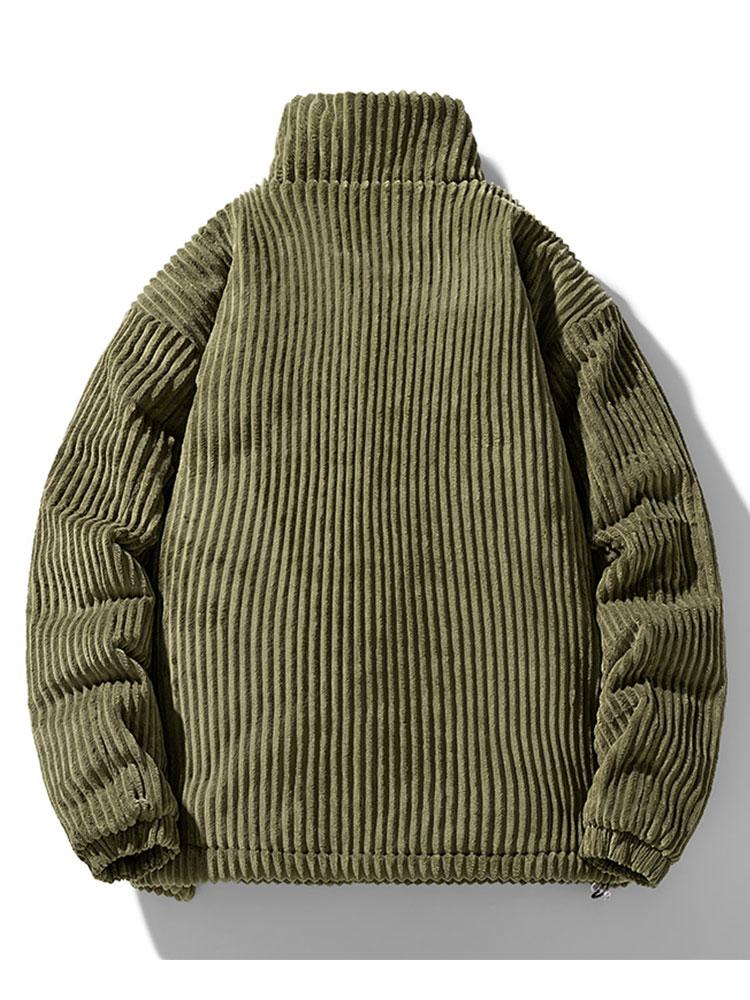 Gepolsterter Corduroy-Mantel mit Futter - Image 6