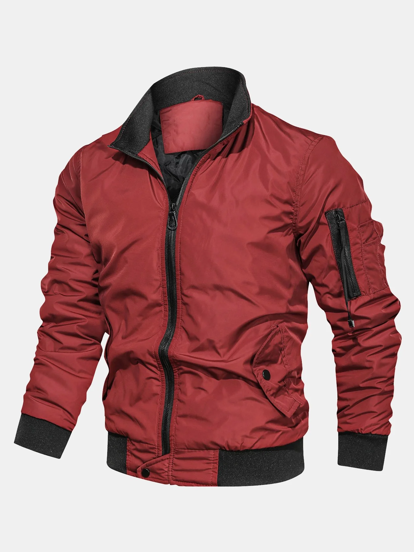 Gepolsterte gefütterte Funnel-Neck Bomberjacke - Image 5