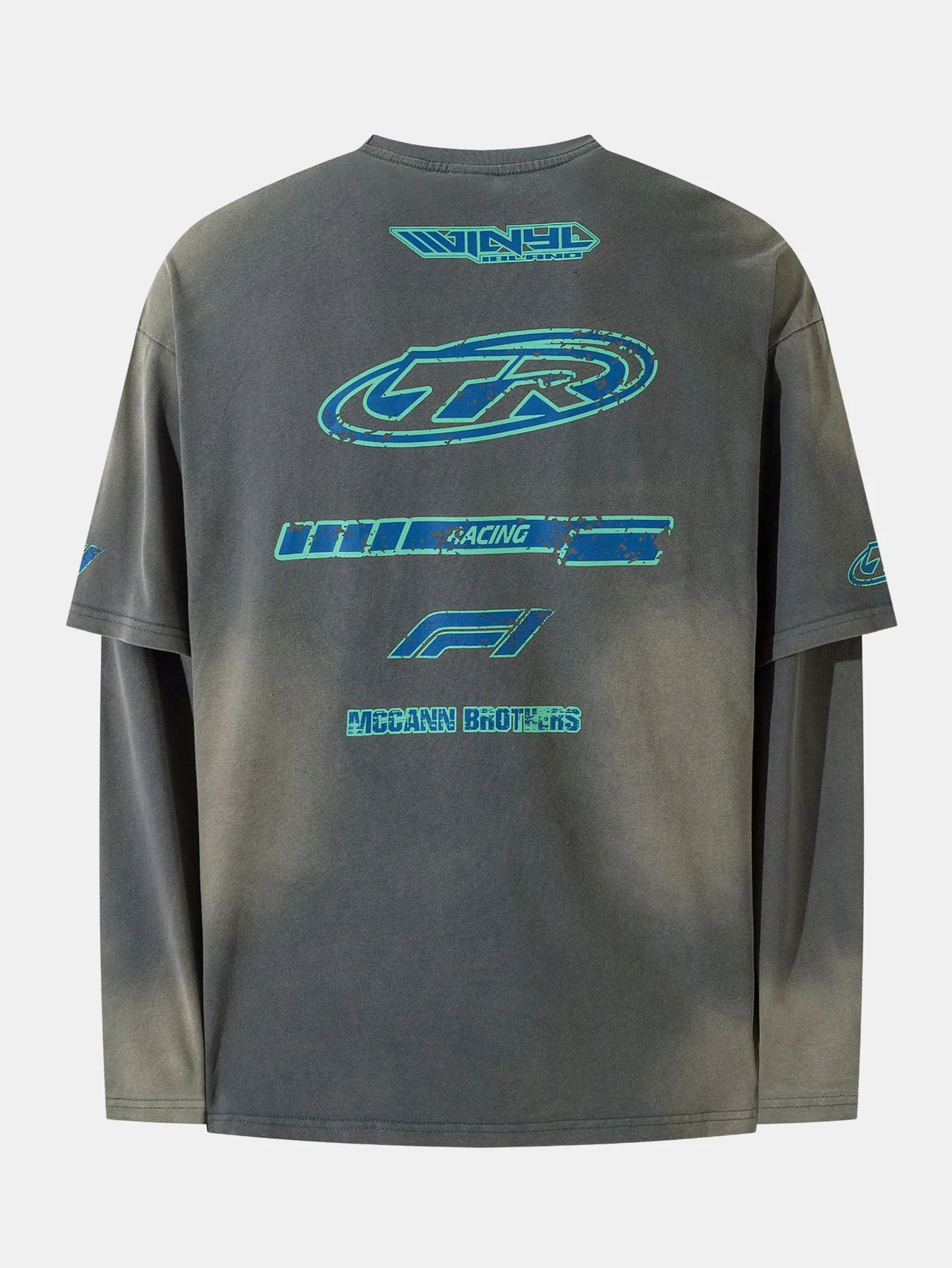 Racing Print Used-Look 2-in-1 T-Shirt - Image 2