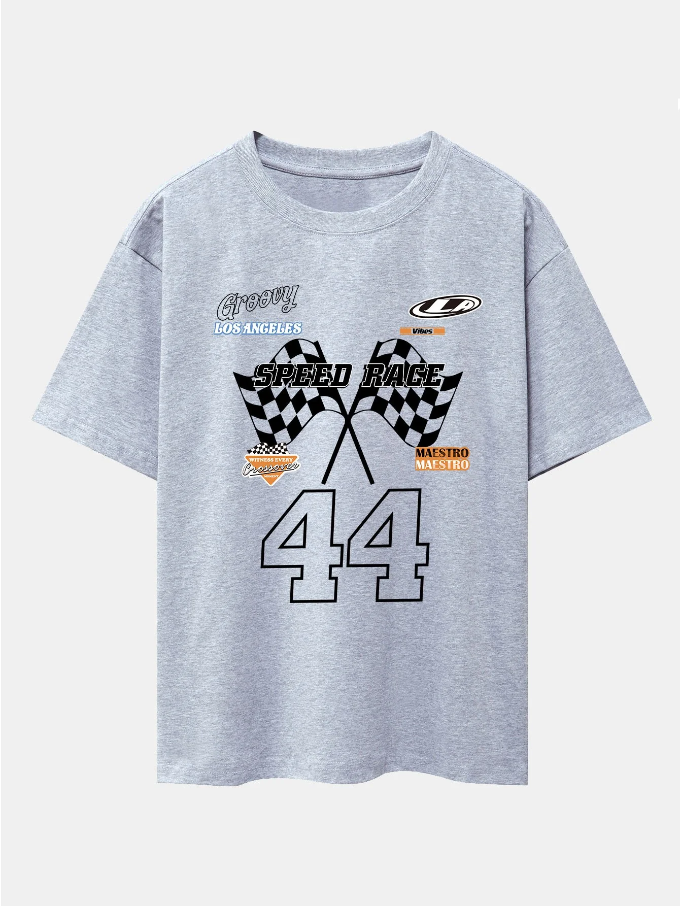 Rennsport Slogan Druck Drop Shoulder Oversize T-Shirt - Image 5