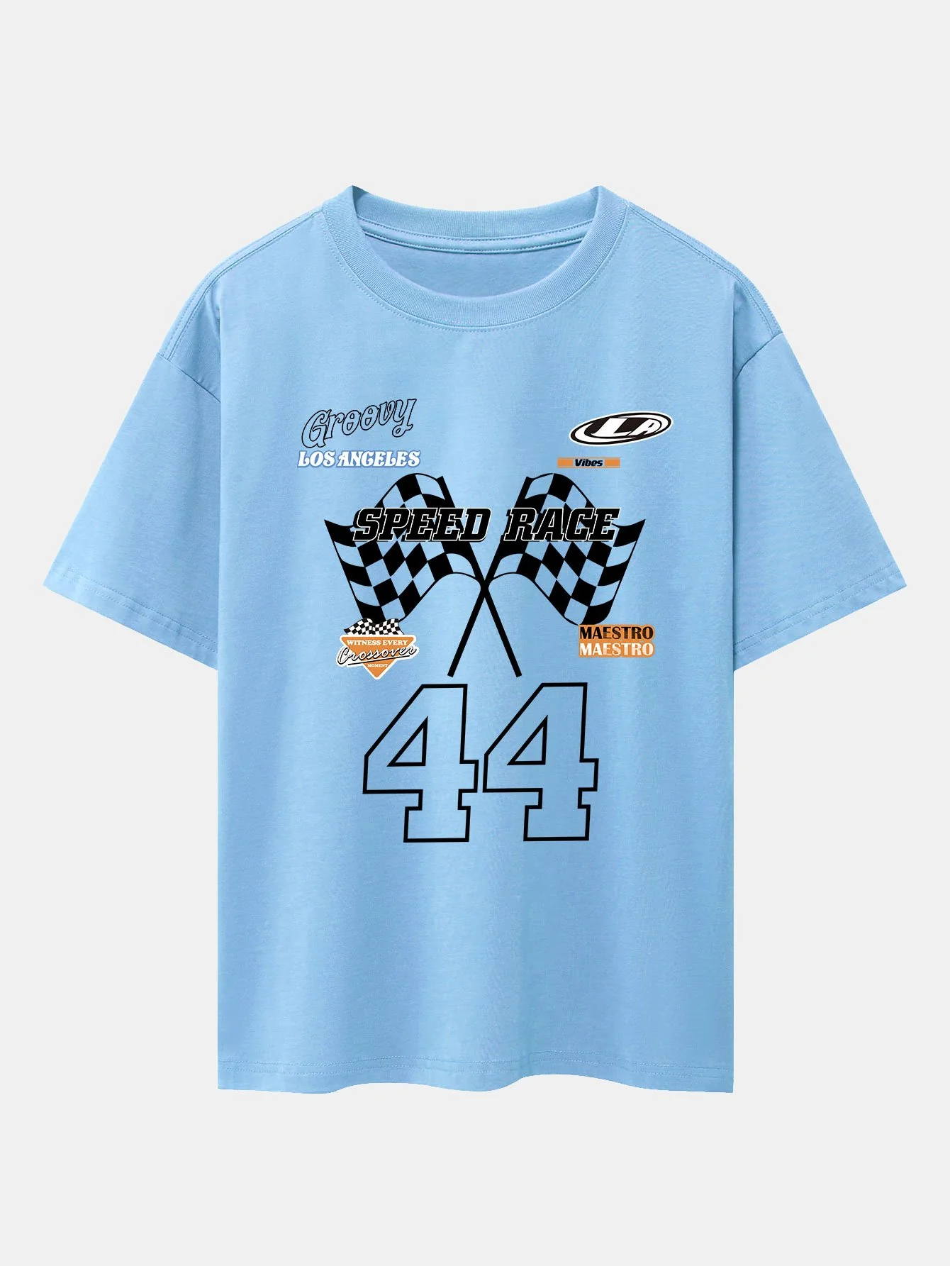 Rennsport Slogan Druck Drop Shoulder Oversize T-Shirt - Image 6
