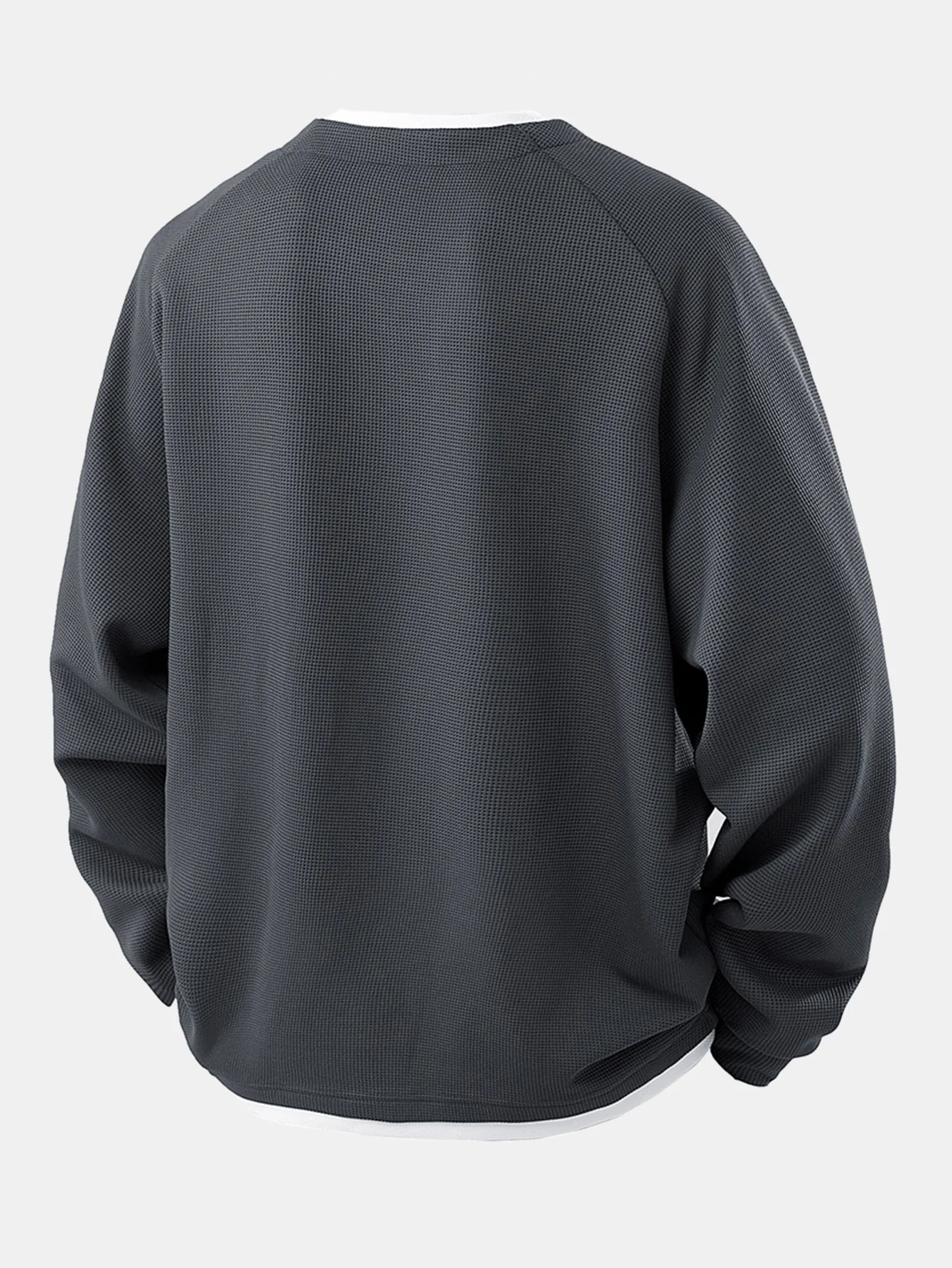 Raglanärmel 2 in 1 Waffel-T-Shirt - Image 2