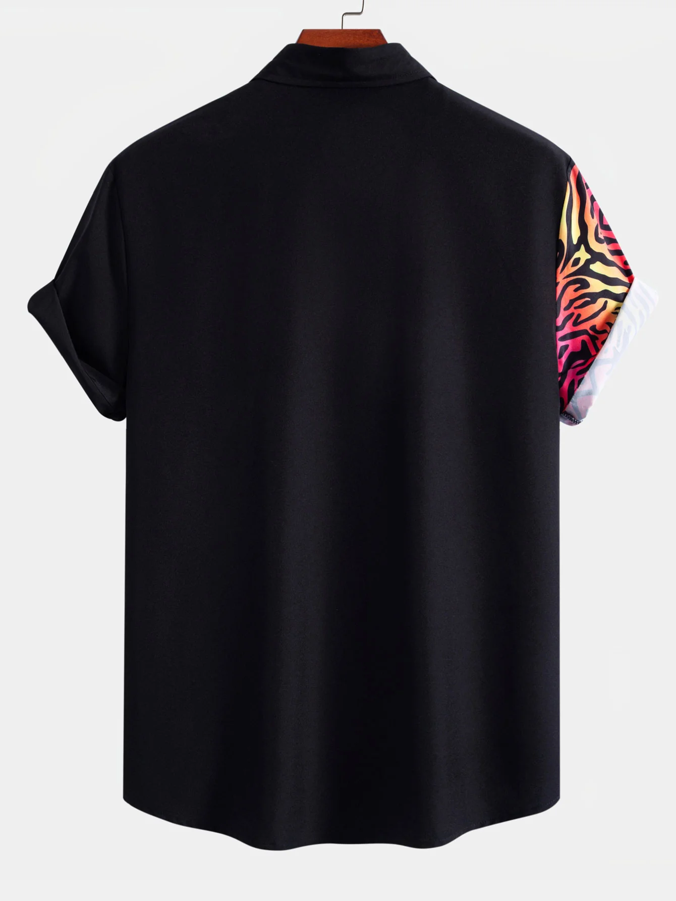 Colorful Tiger Patchwork Button Up Shirt & Swim Shorts - Image 3