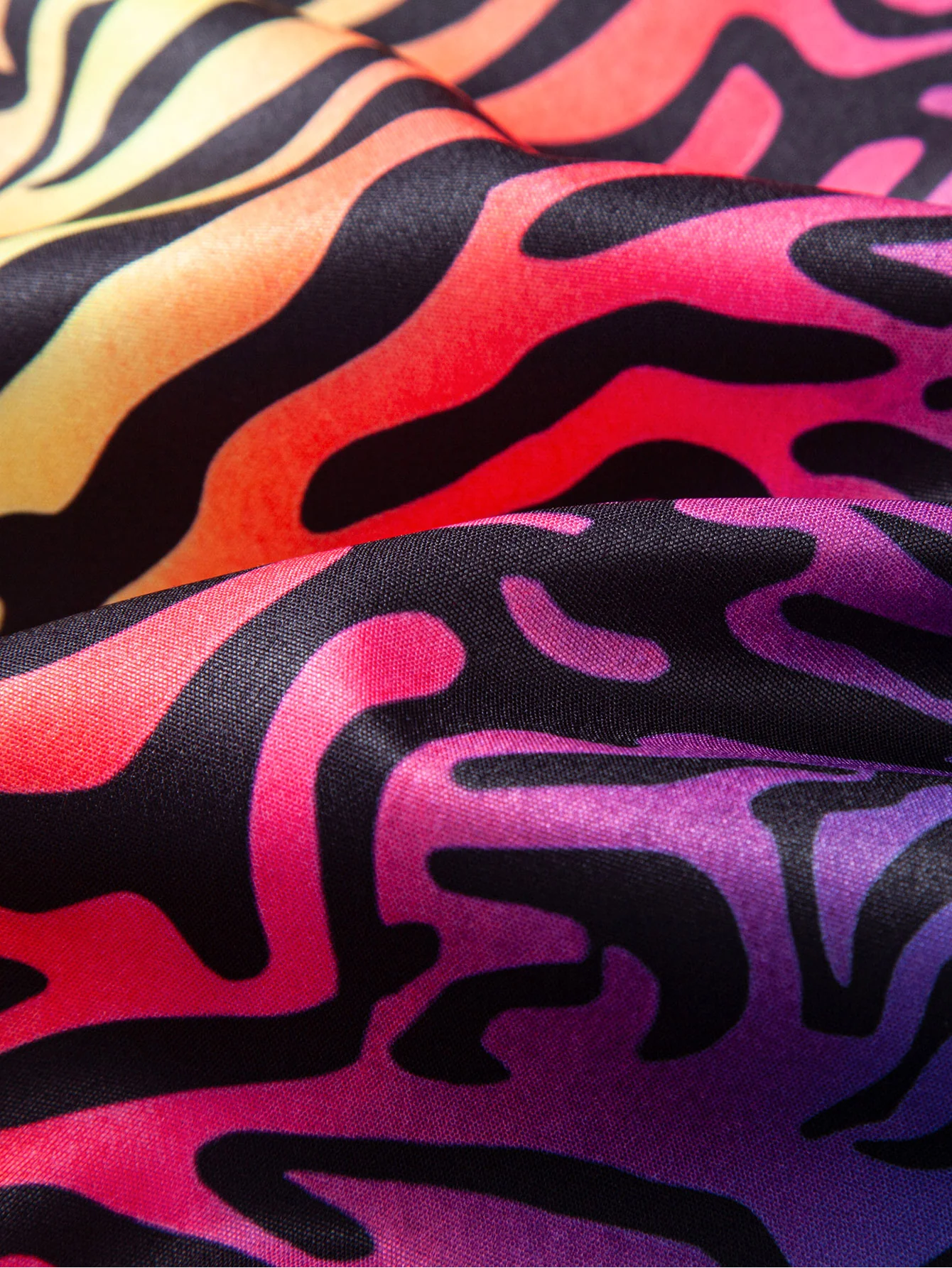 Colorful Tiger Patchwork Button Up Shirt & Swim Shorts - Image 9