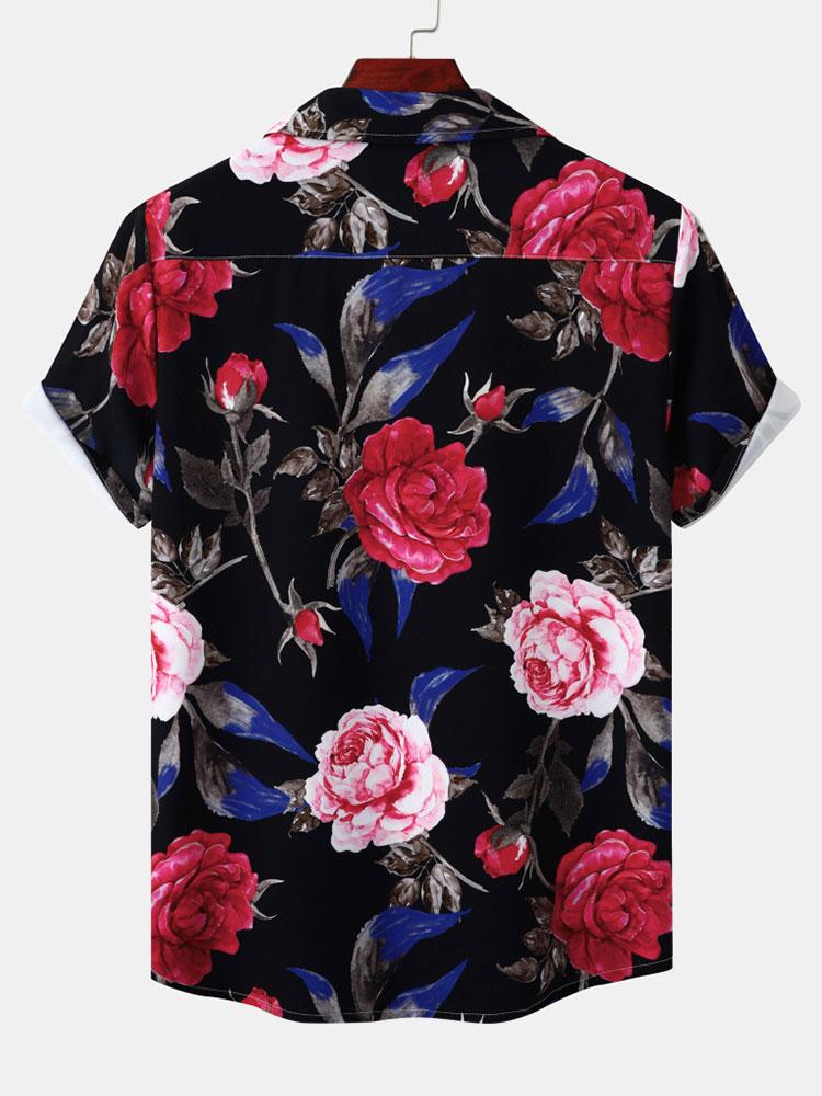Rote Rosen Druck Revershemd - Image 2