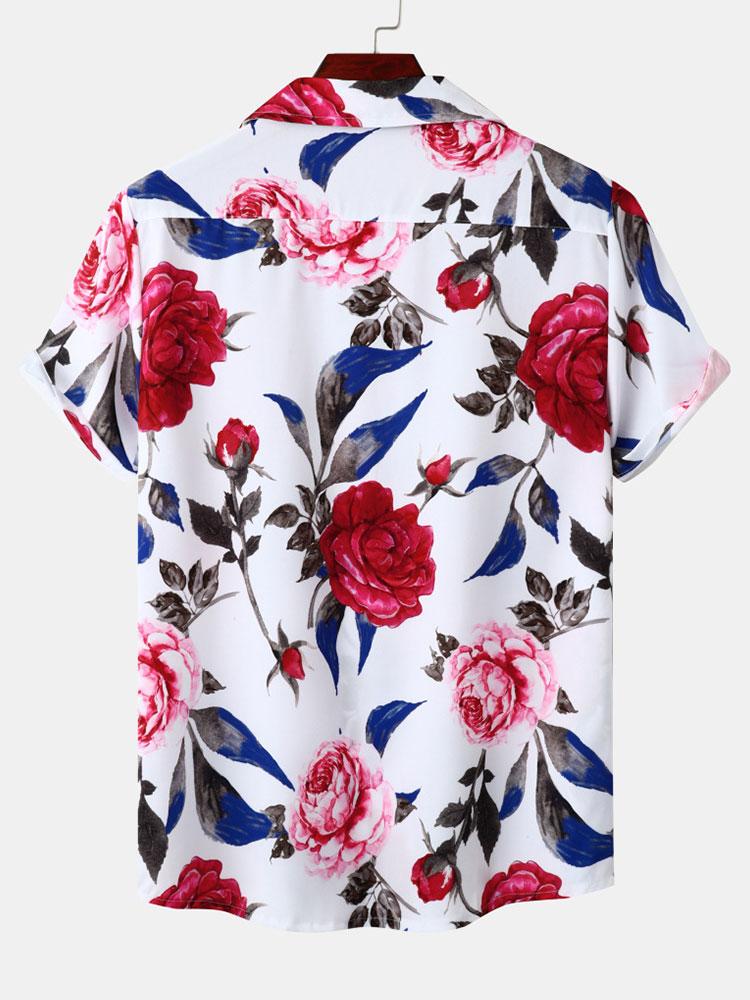 Rote Rosen Druck Revershemd - Image 4