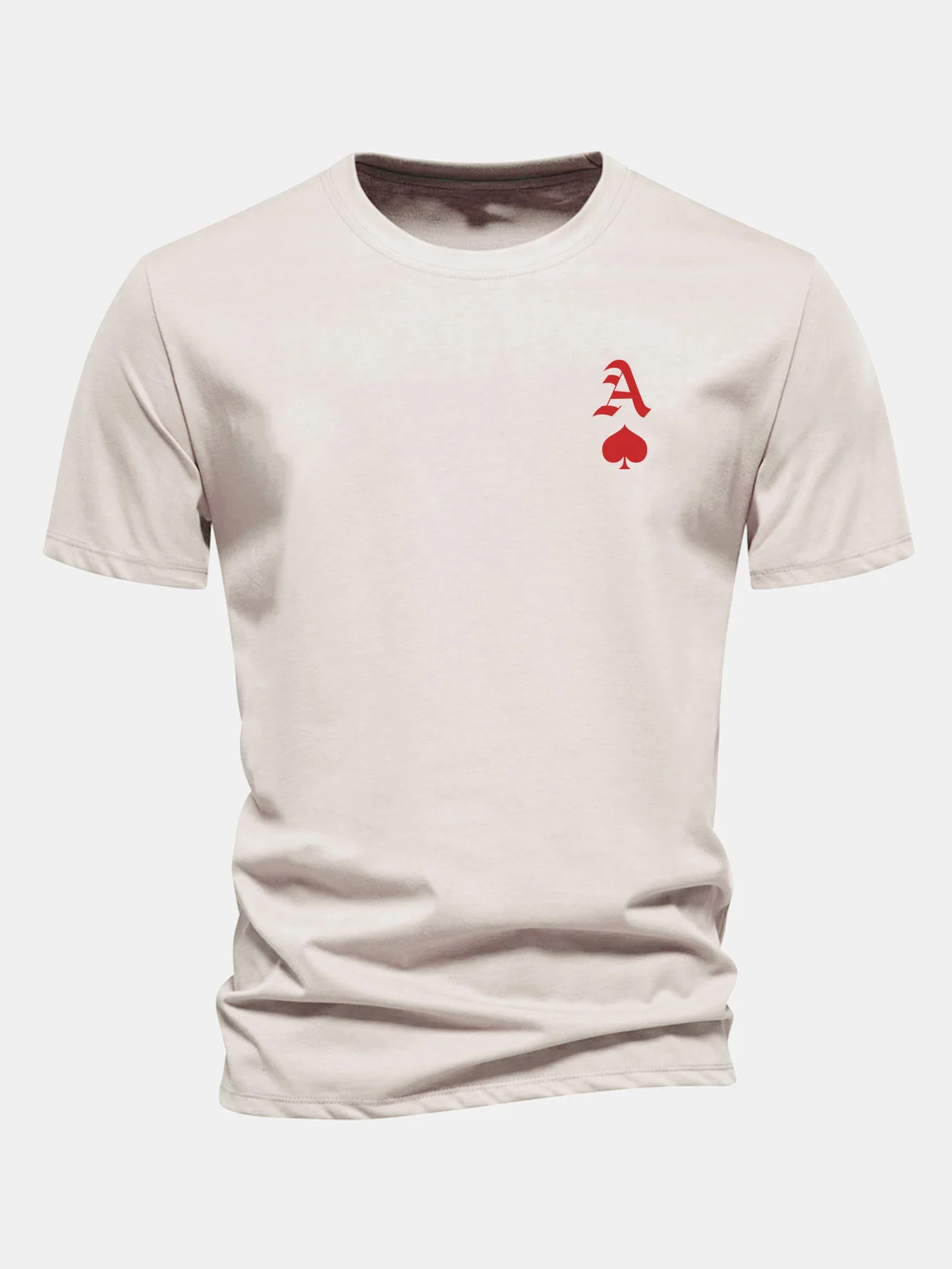 Regular Fit Ace Of Spades Print Cotton T-Shirt - Image 2