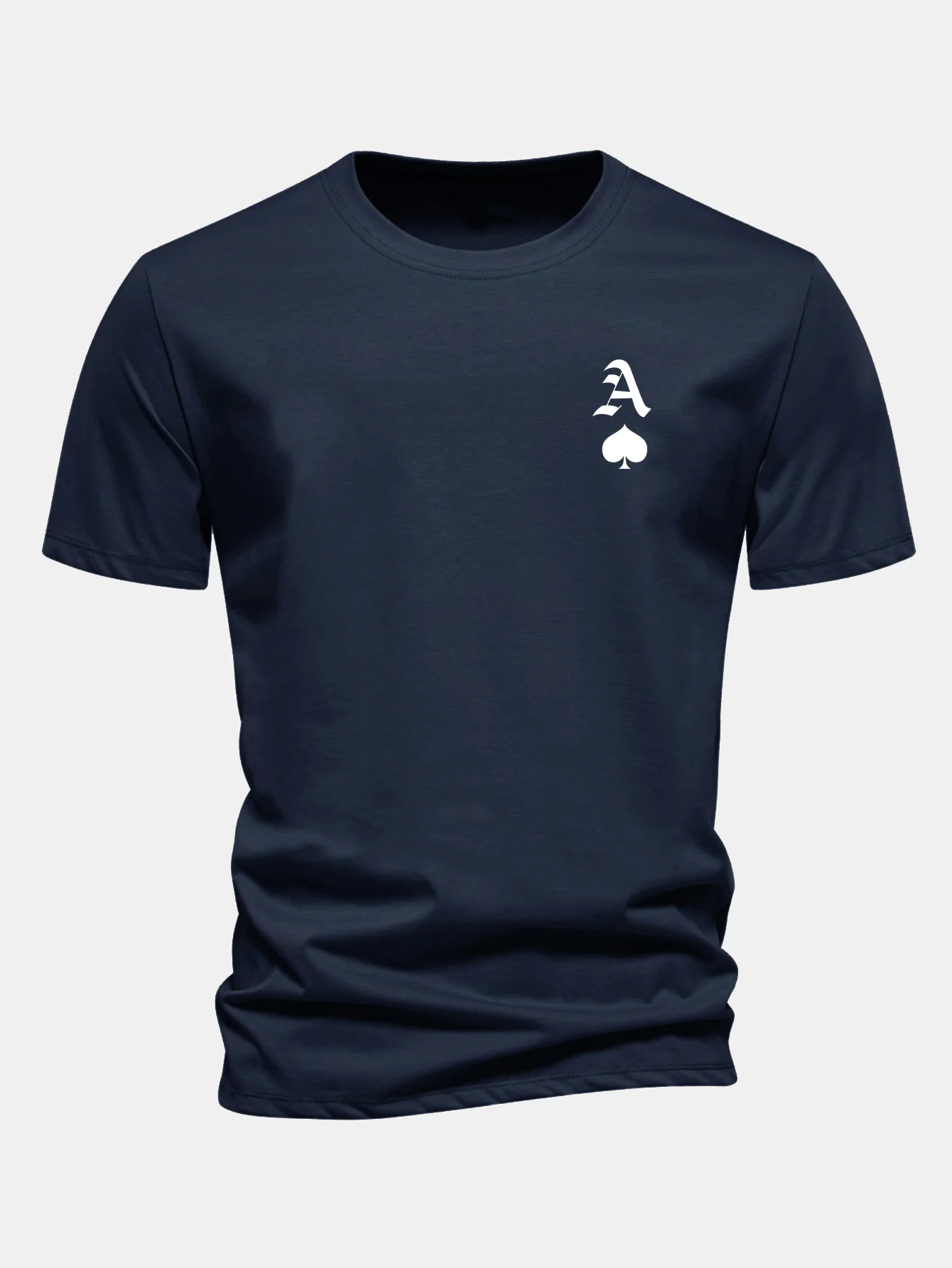 Regular Fit Ace Of Spades Print Cotton T-Shirt - Image 5