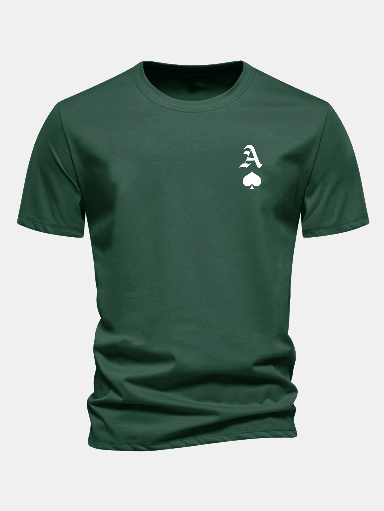 Regular Fit Ace Of Spades Print Cotton T-Shirt - Image 7