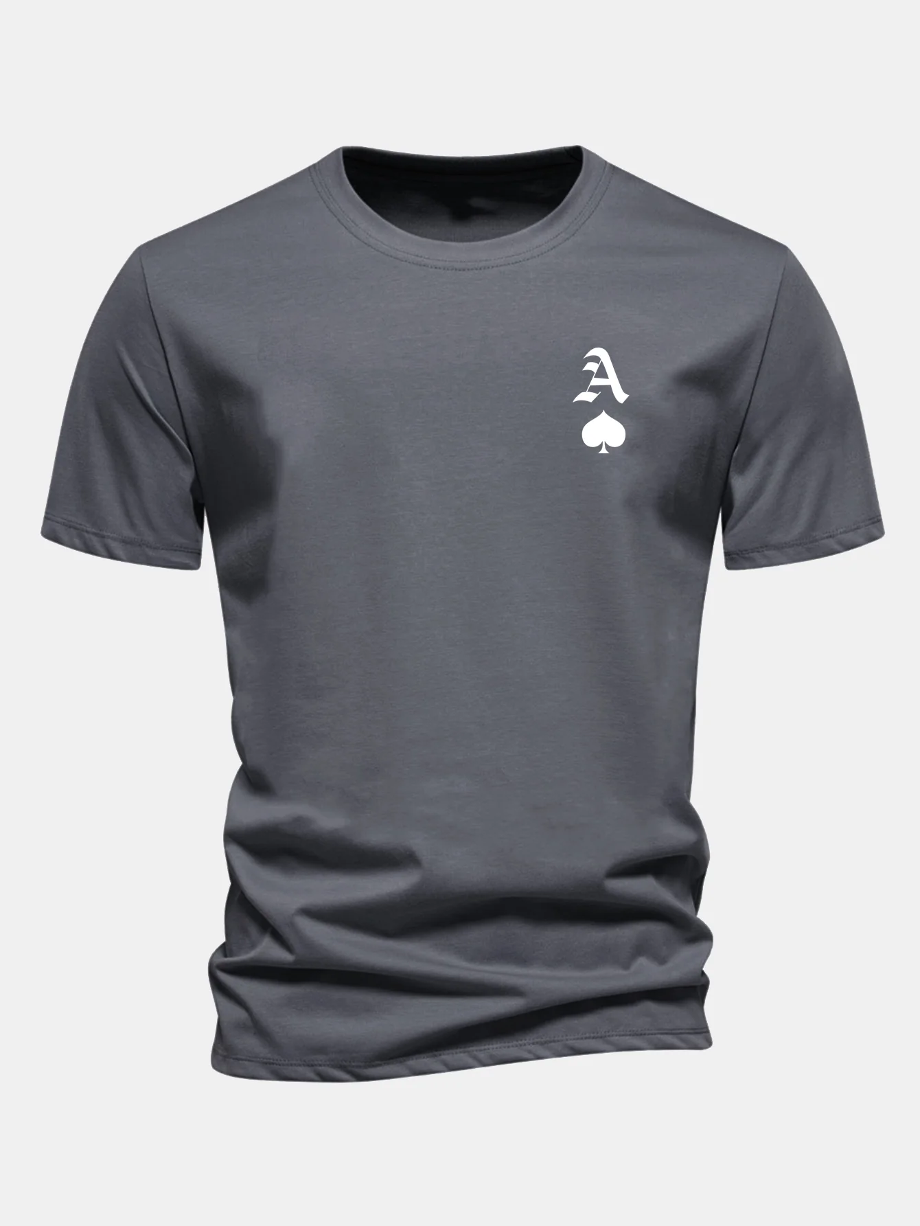 Regular Fit Ace Of Spades Print Cotton T-Shirt - Image 9