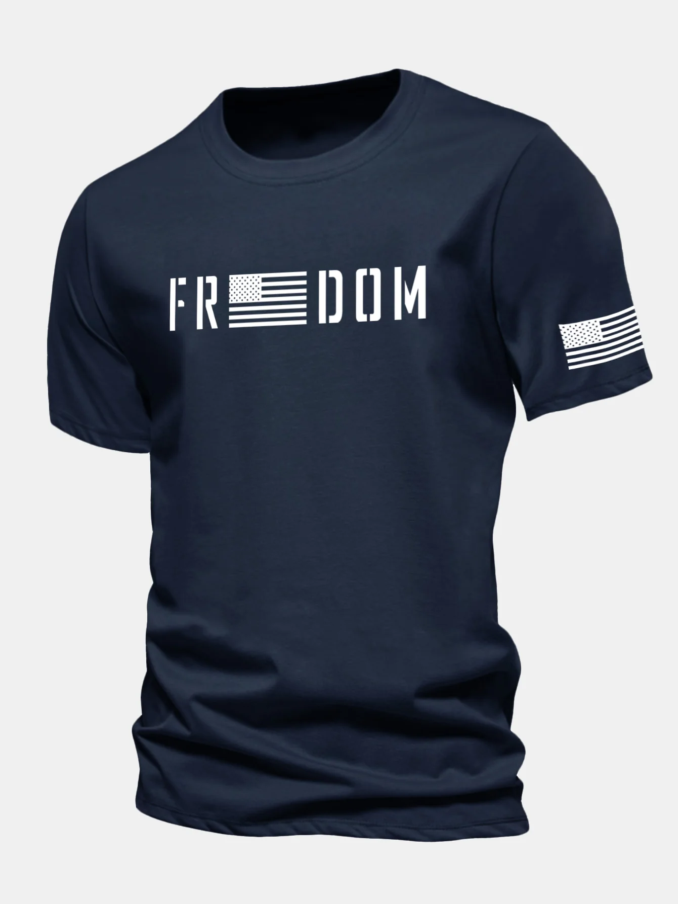 Regular Fit T-Shirt aus Baumwolle mit amerikanischer Flagge und Freedom-Print - Image 10