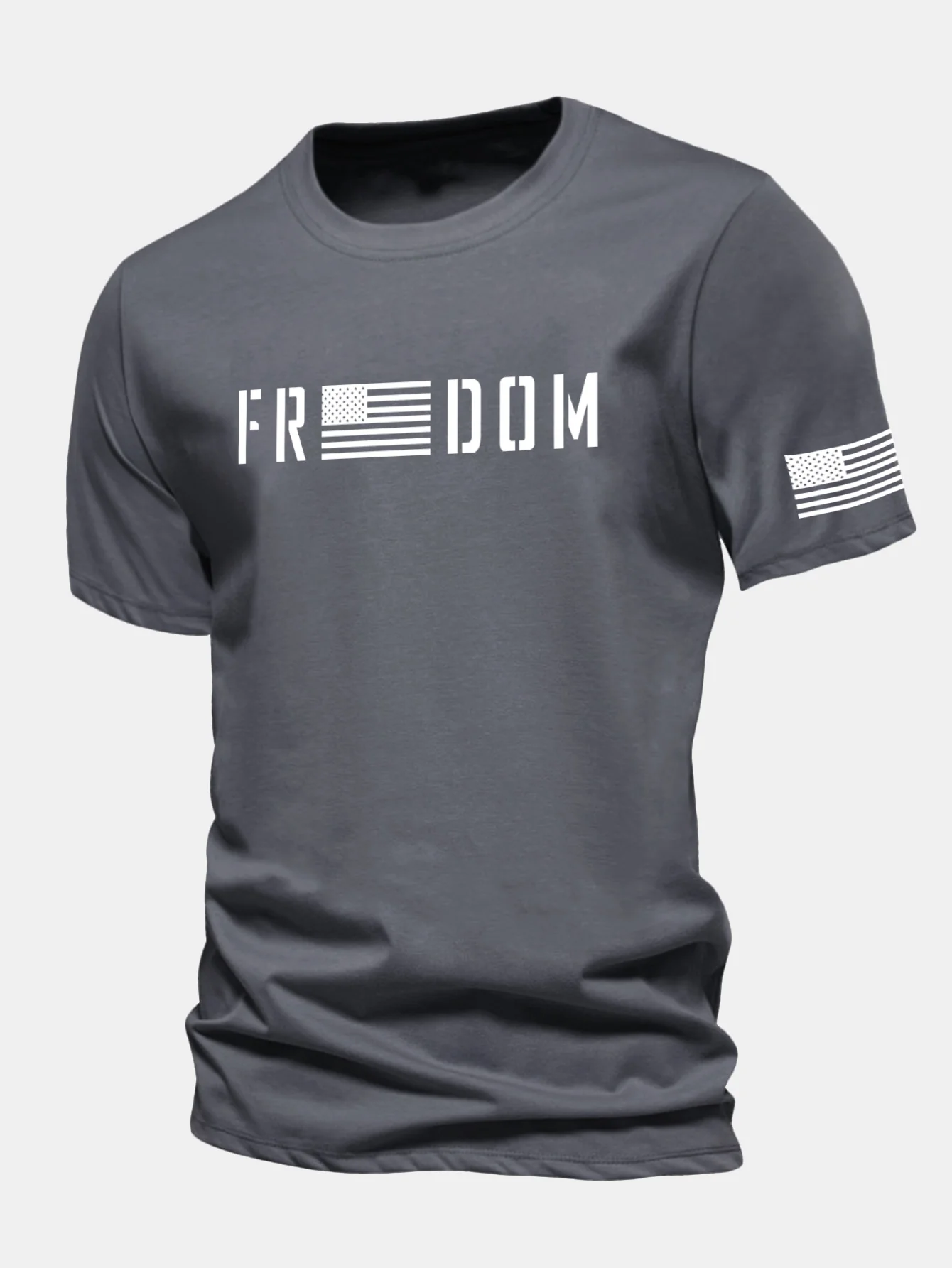 Regular Fit T-Shirt aus Baumwolle mit amerikanischer Flagge und Freedom-Print - Image 14