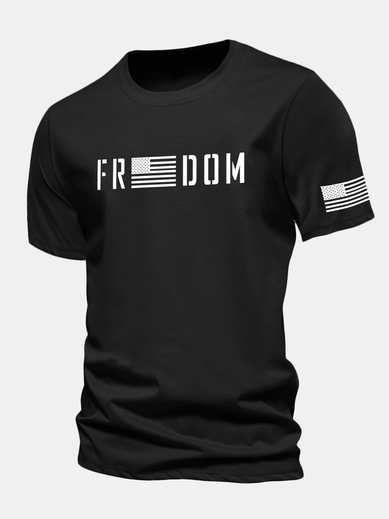 Regular Fit T-Shirt aus Baumwolle mit amerikanischer Flagge und Freedom-Print - Image 4