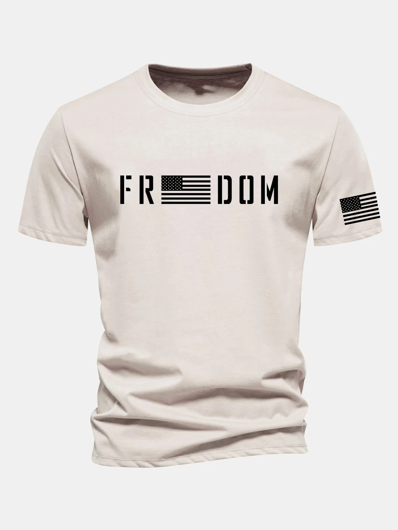 Regular Fit T-Shirt aus Baumwolle mit amerikanischer Flagge und Freedom-Print - Image 7