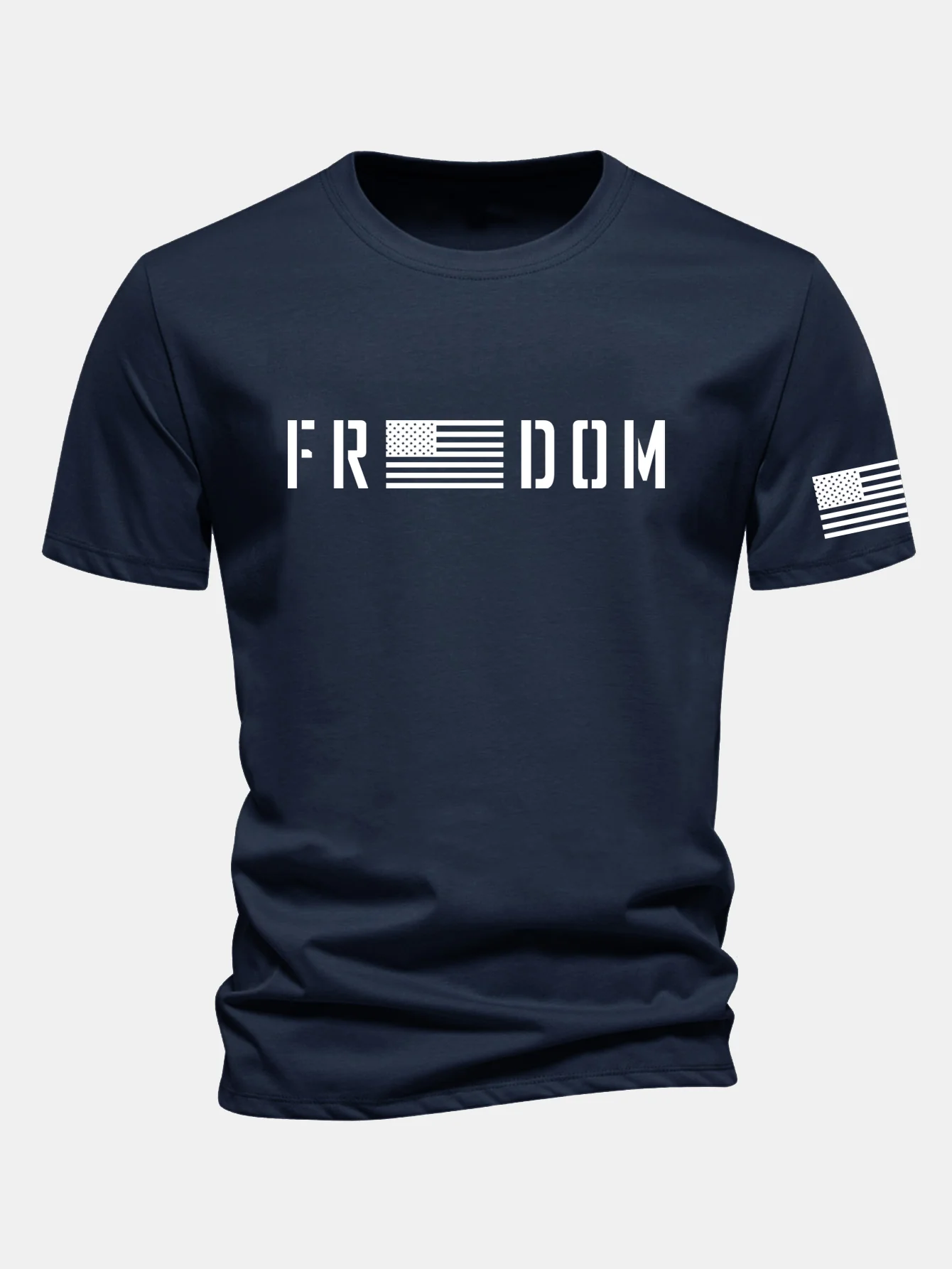 Regular Fit T-Shirt aus Baumwolle mit amerikanischer Flagge und Freedom-Print - Image 9