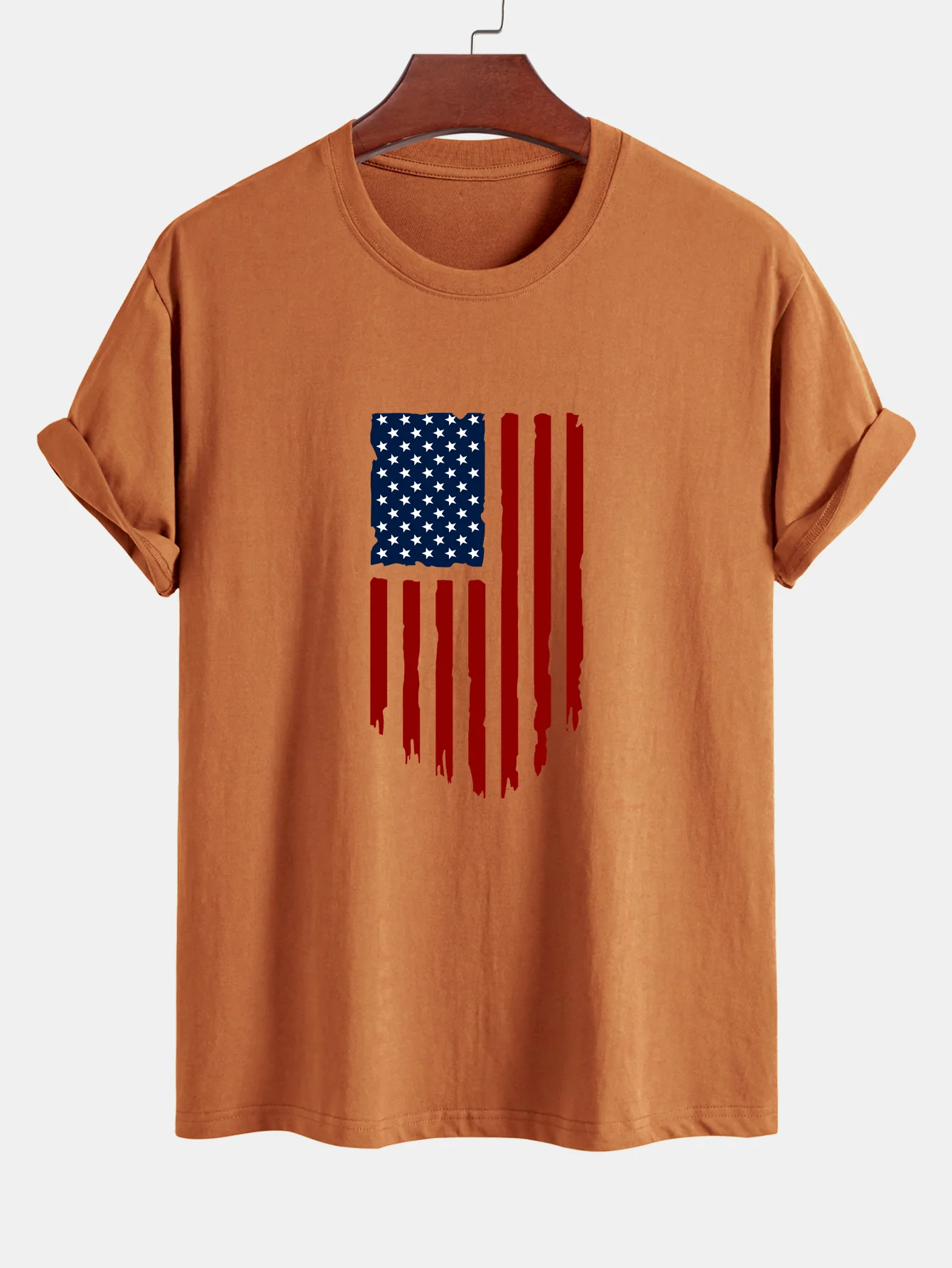 Regular Fit T-Shirt aus Baumwolle mit amerikanischer Flaggen-Print - Image 10