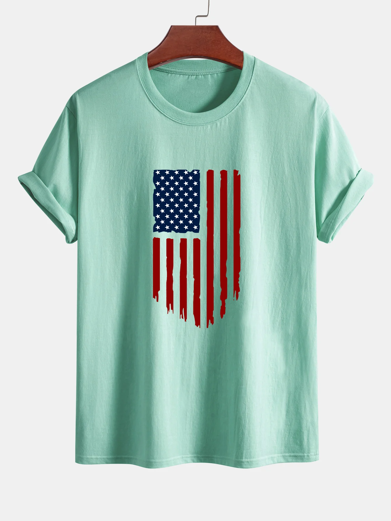 Regular Fit T-Shirt aus Baumwolle mit amerikanischer Flaggen-Print - Image 12