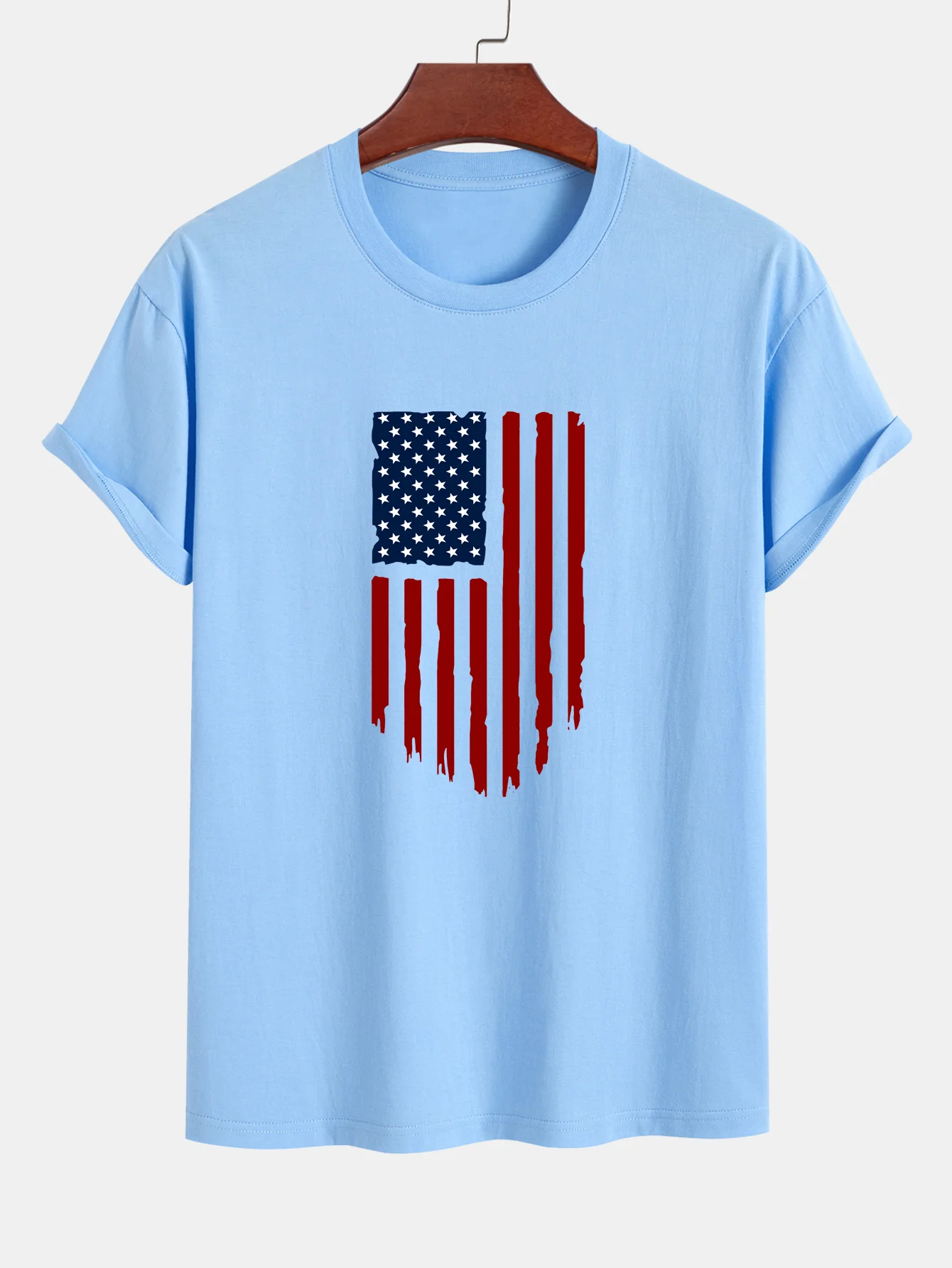 Regular Fit T-Shirt aus Baumwolle mit amerikanischer Flaggen-Print - Image 13