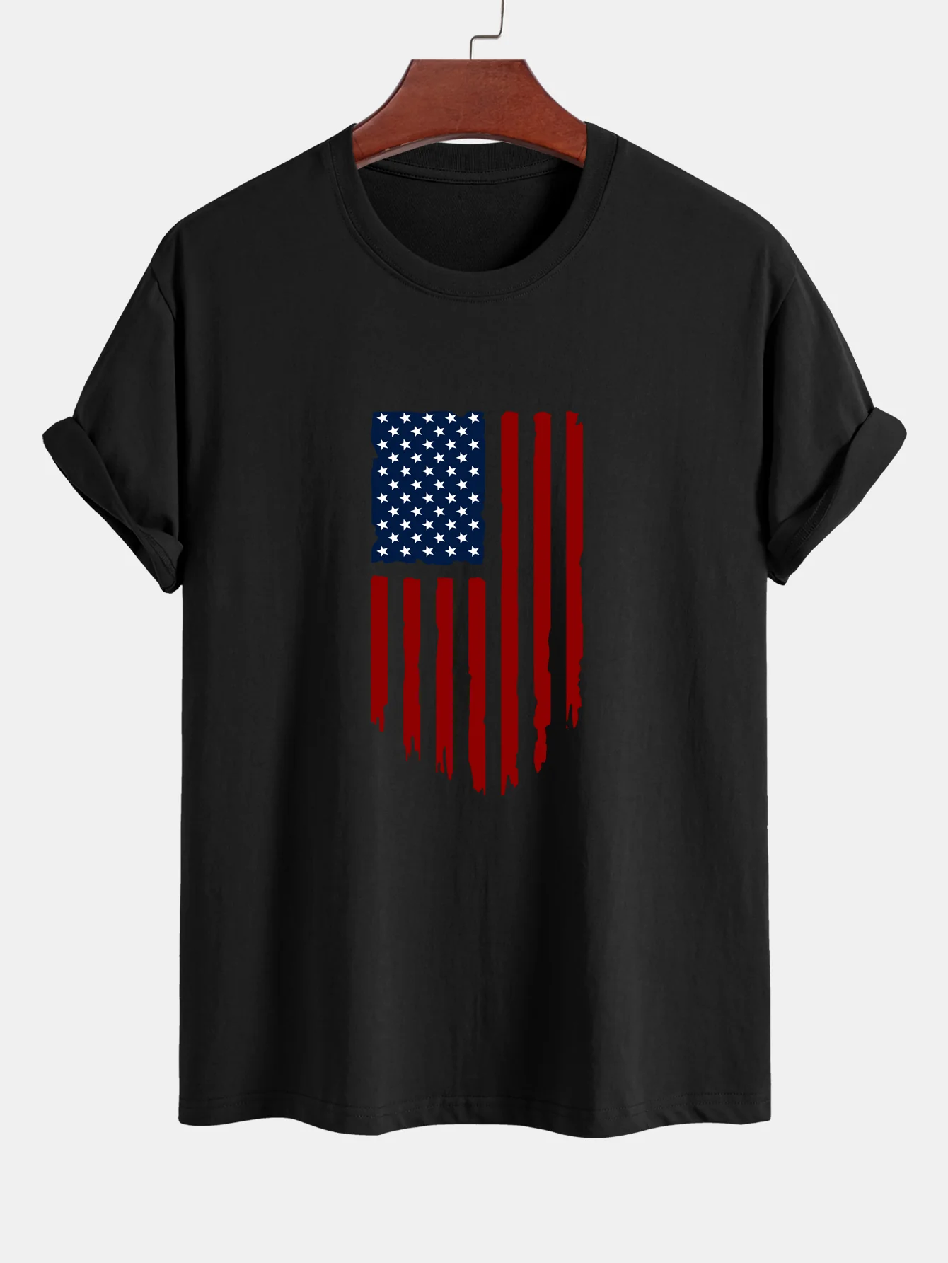 Regular Fit T-Shirt aus Baumwolle mit amerikanischer Flaggen-Print - Image 5