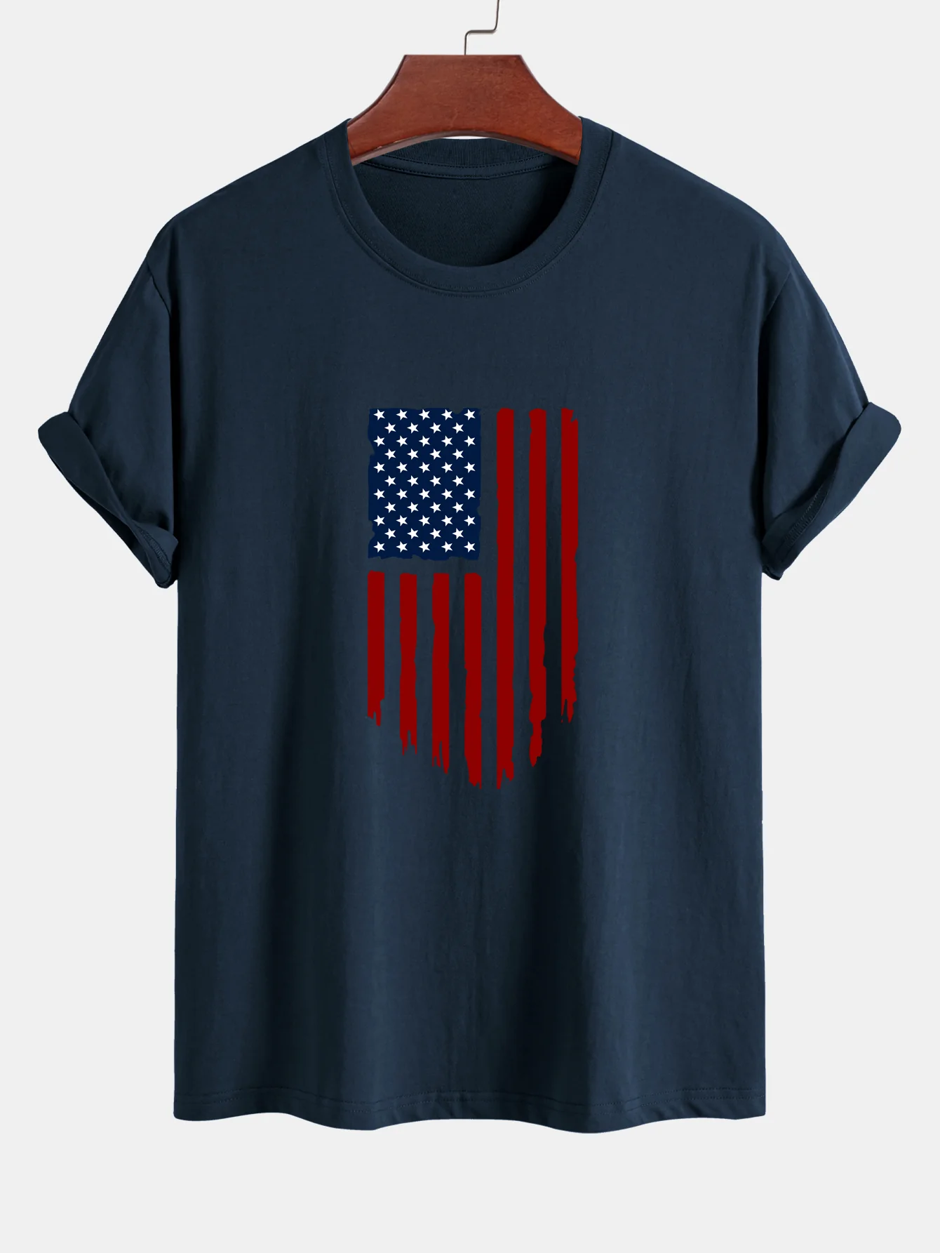 Regular Fit T-Shirt aus Baumwolle mit amerikanischer Flaggen-Print - Image 6