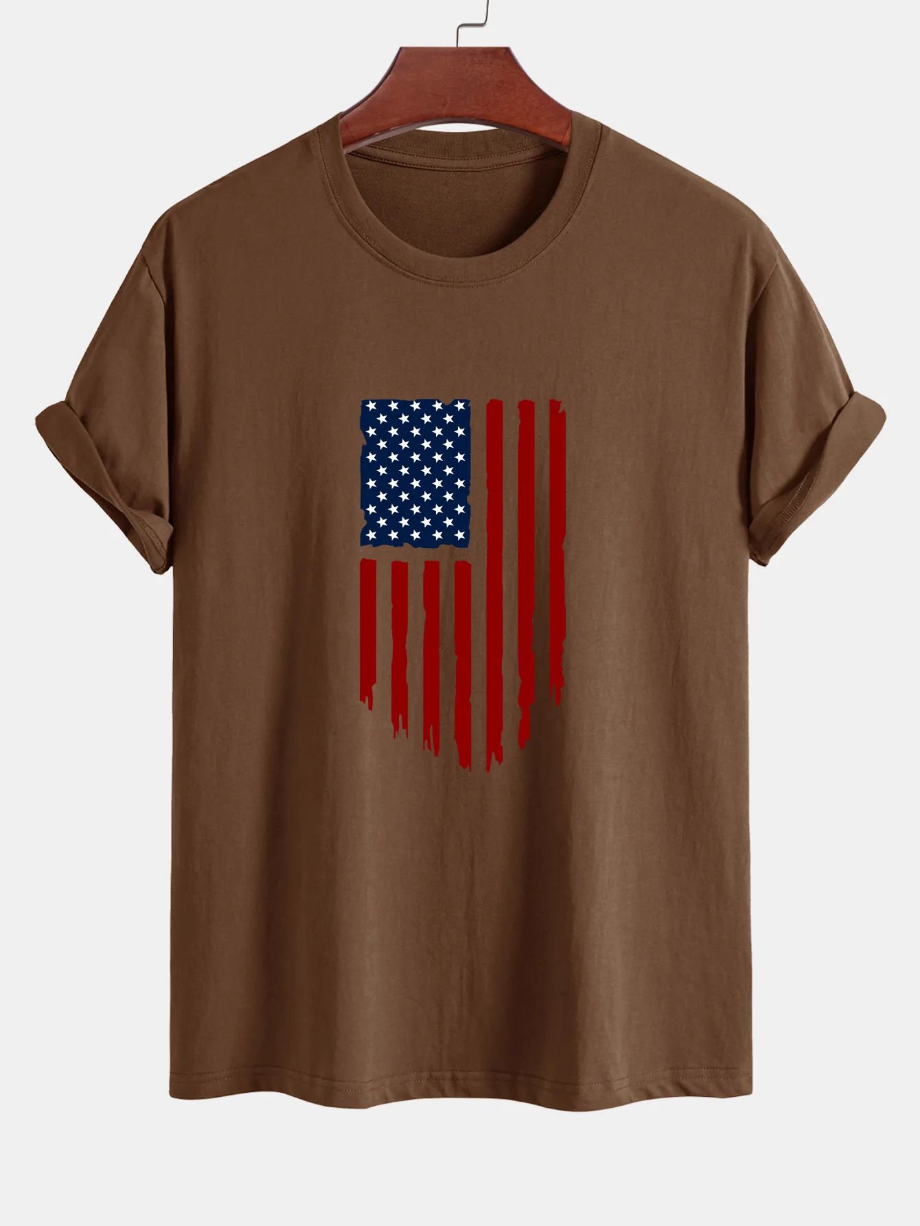 Regular Fit T-Shirt aus Baumwolle mit amerikanischer Flaggen-Print - Image 9