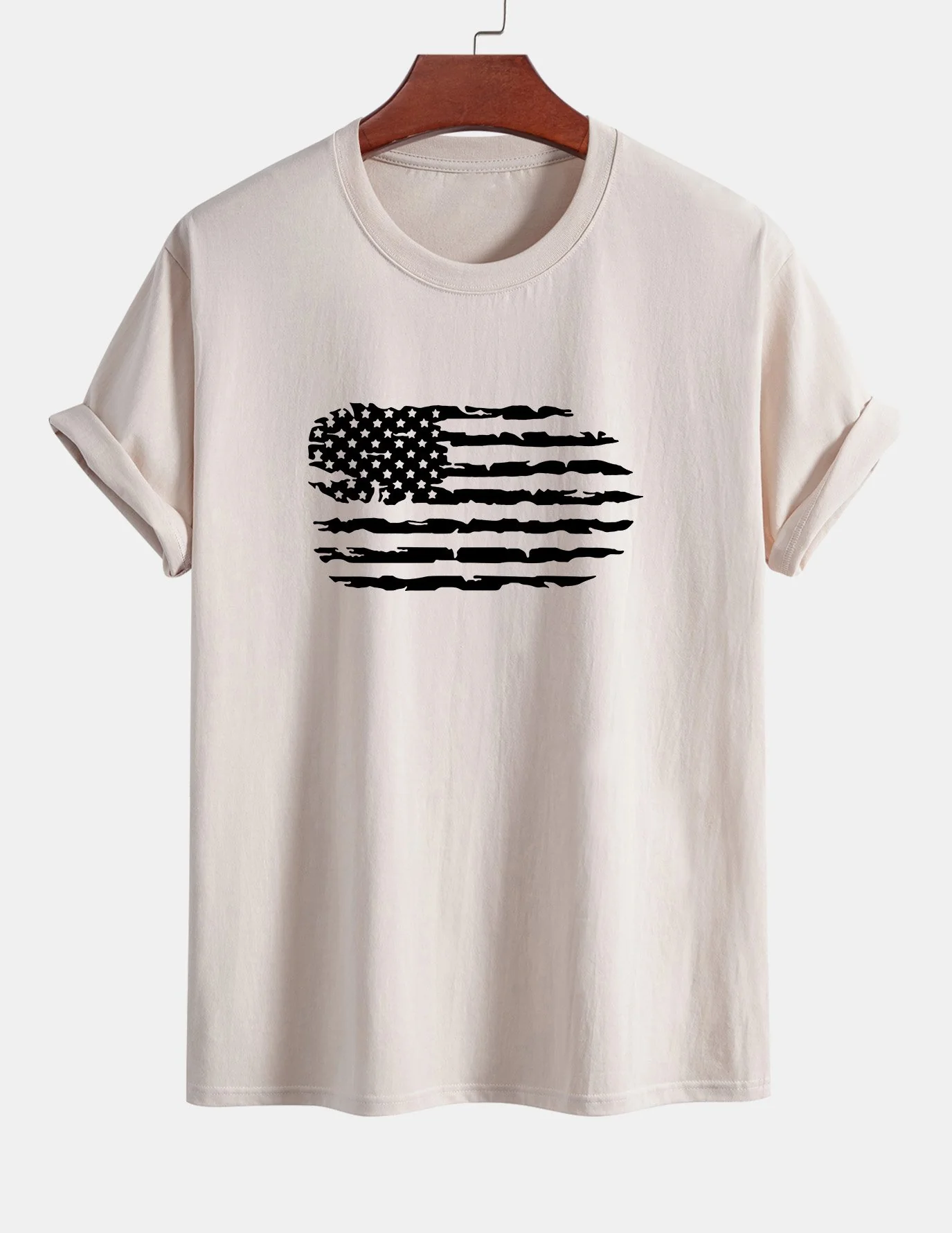 Regular Fit T-Shirt aus Baumwolle mit American Flag Print - Image 10