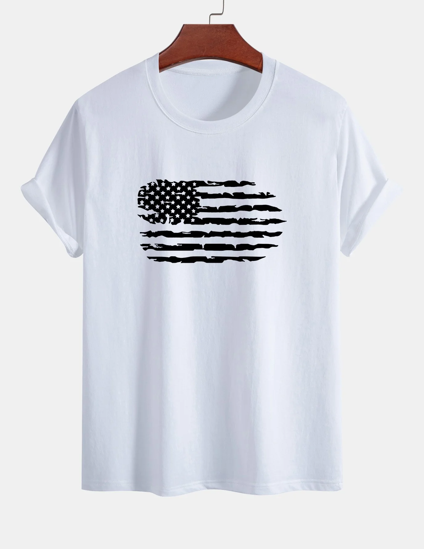 Regular Fit T-Shirt aus Baumwolle mit American Flag Print - Image 11
