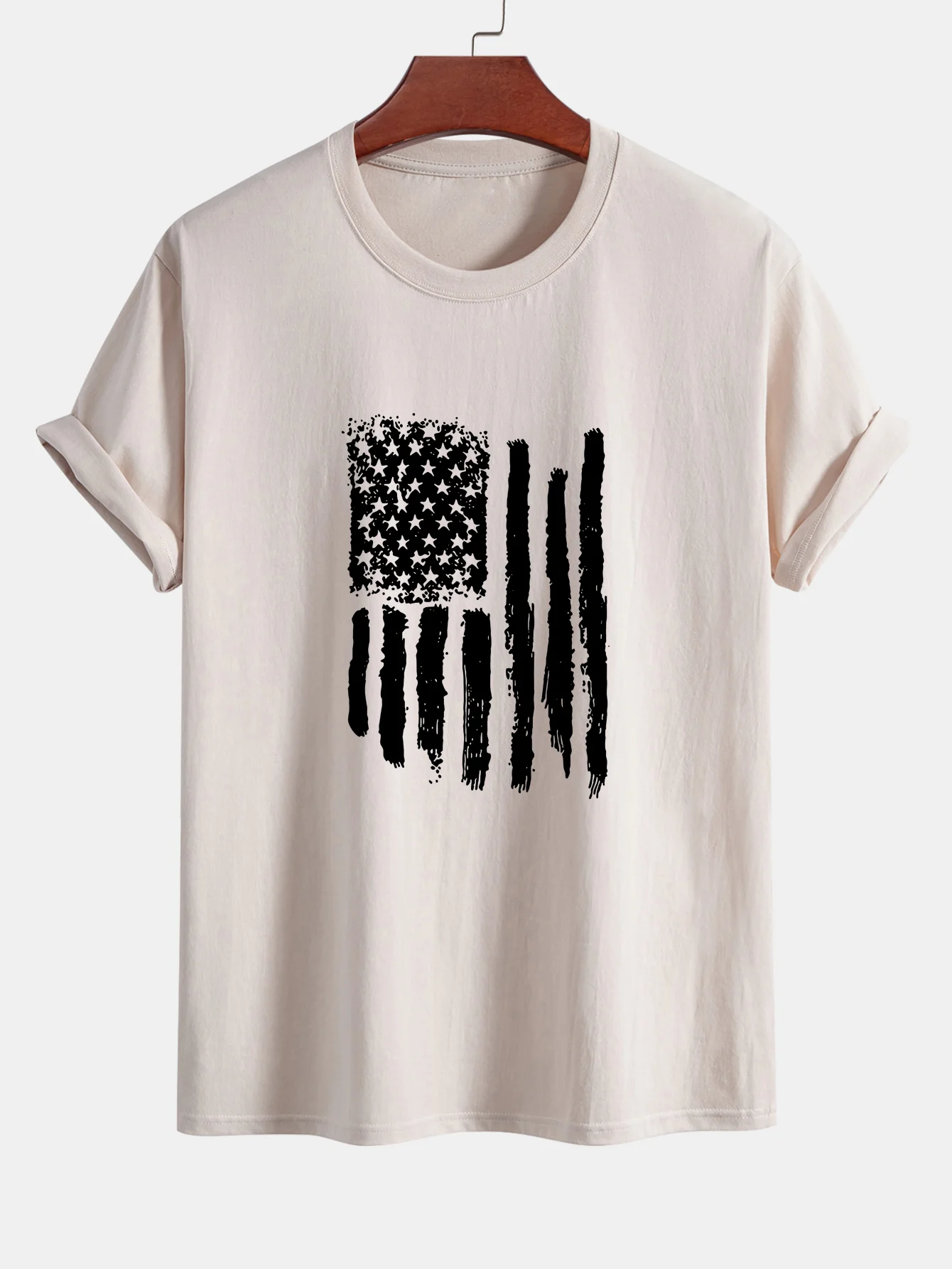 Regular Fit T-Shirt aus Baumwolle mit amerikanischer Flaggen-Print - Image 10