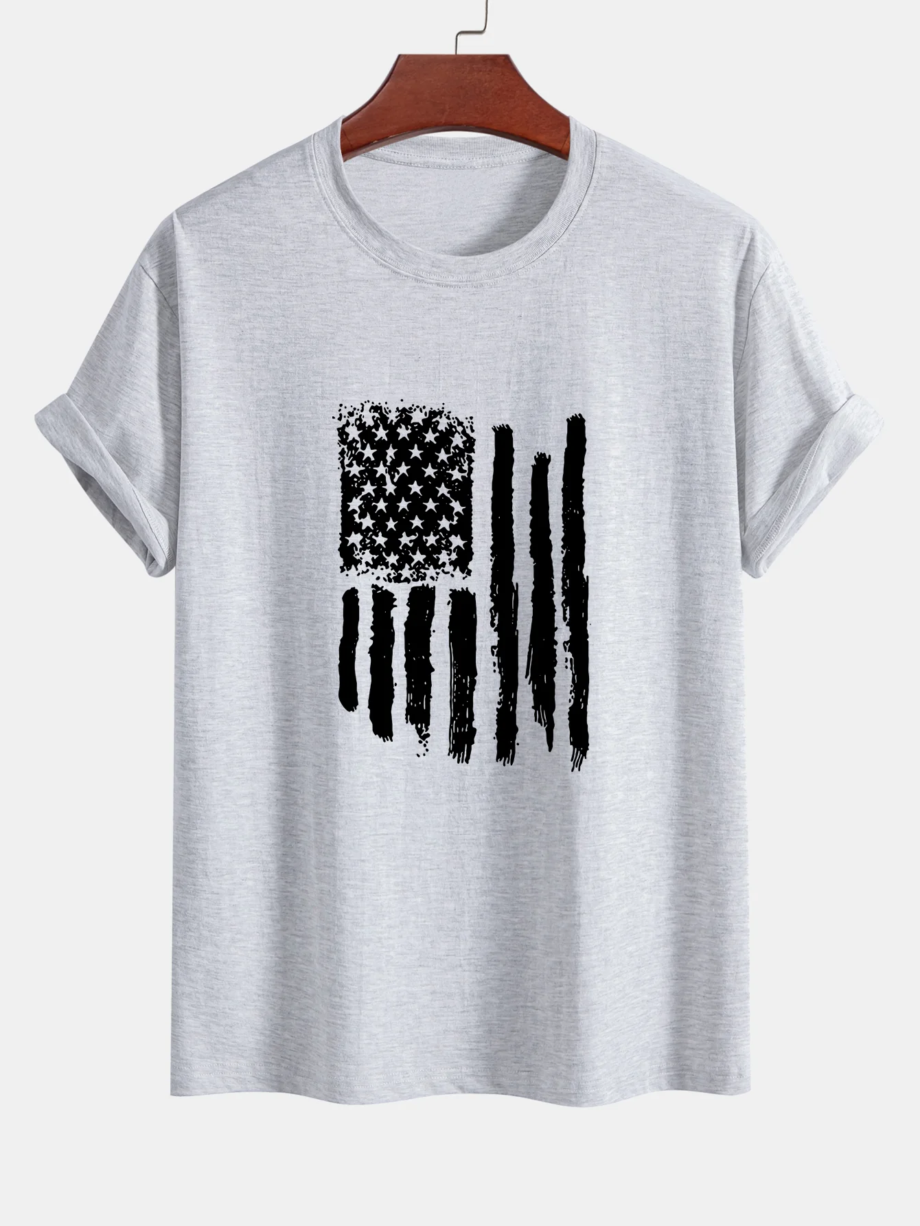 Regular Fit T-Shirt aus Baumwolle mit amerikanischer Flaggen-Print - Image 12