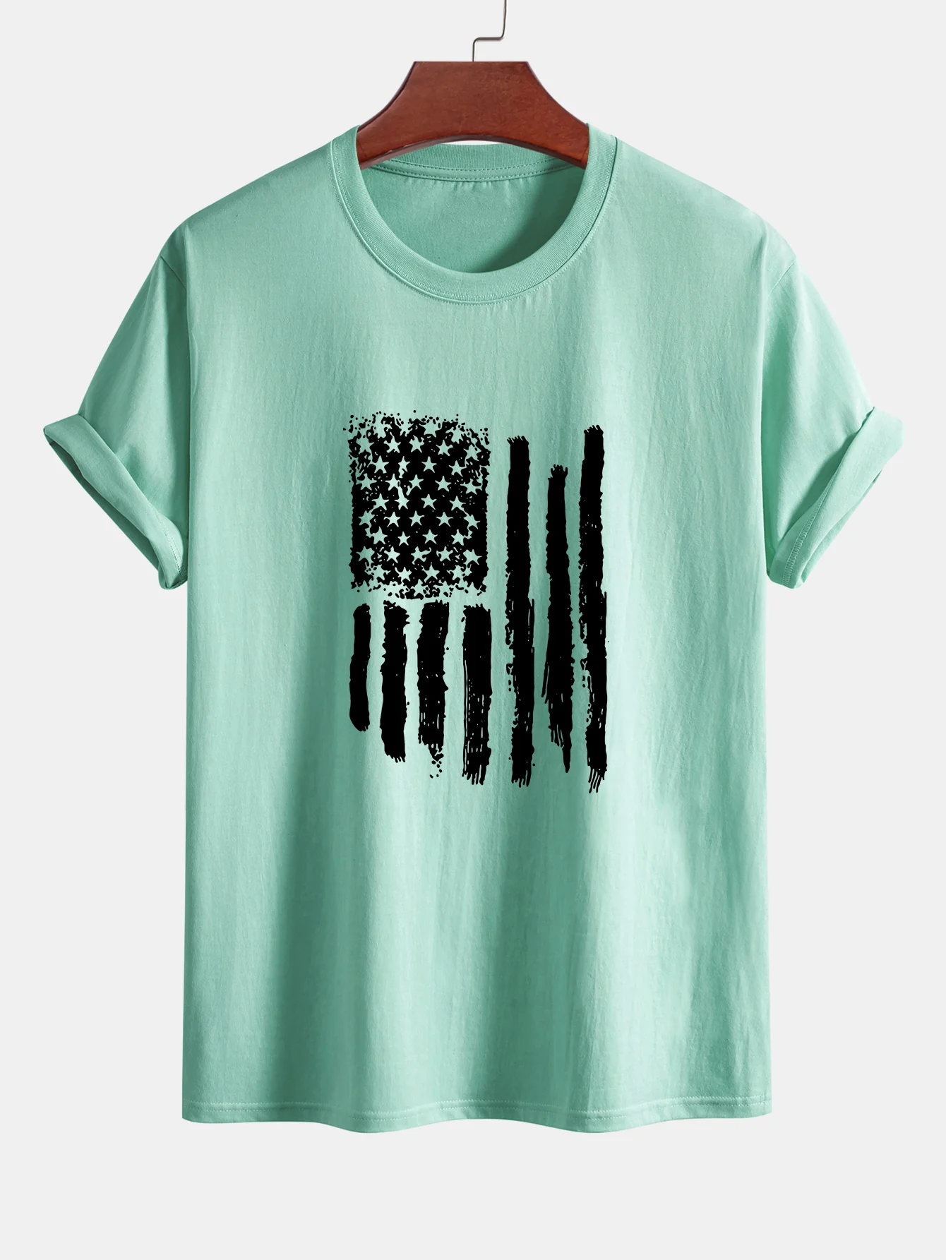 Regular Fit T-Shirt aus Baumwolle mit amerikanischer Flaggen-Print - Image 13