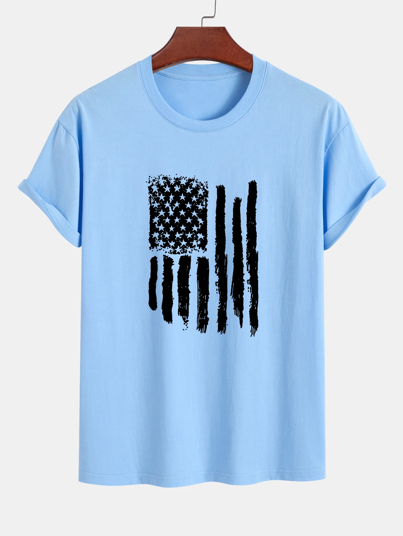 Regular Fit T-Shirt aus Baumwolle mit amerikanischer Flaggen-Print - Image 14