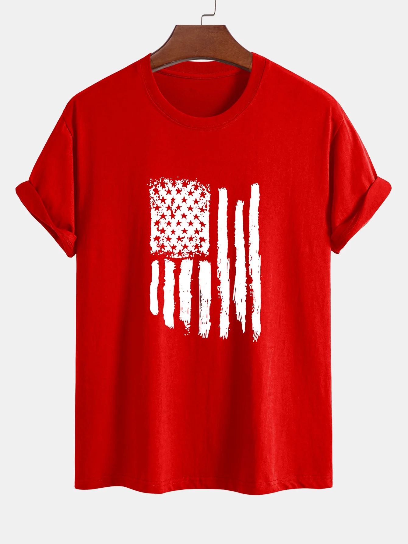 Regular Fit T-Shirt aus Baumwolle mit amerikanischer Flaggen-Print - Image 15