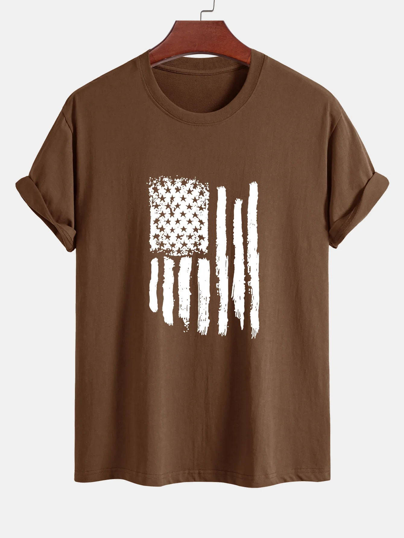 Regular Fit T-Shirt aus Baumwolle mit amerikanischer Flaggen-Print - Image 3