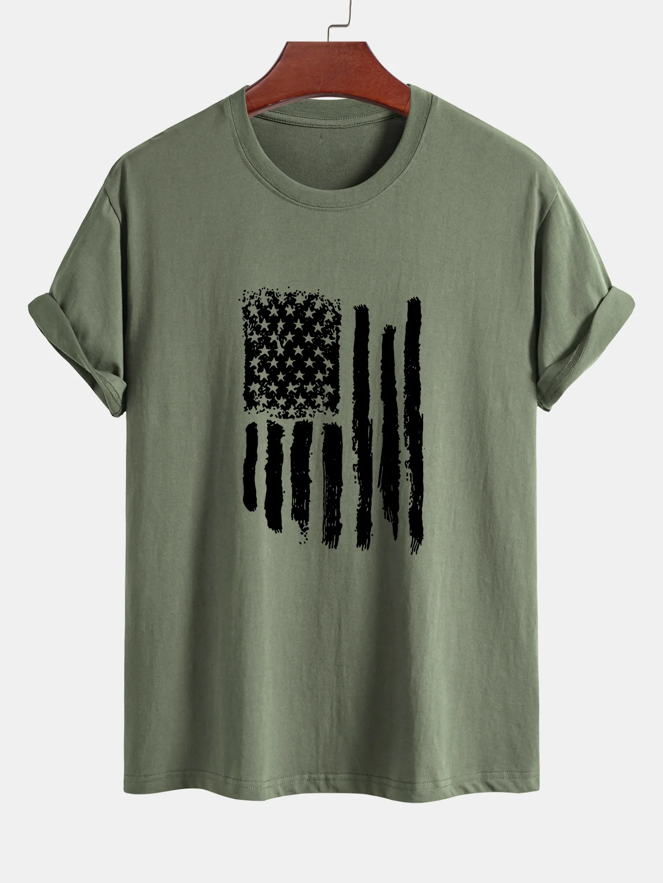 Regular Fit T-Shirt aus Baumwolle mit amerikanischer Flaggen-Print - Image 5