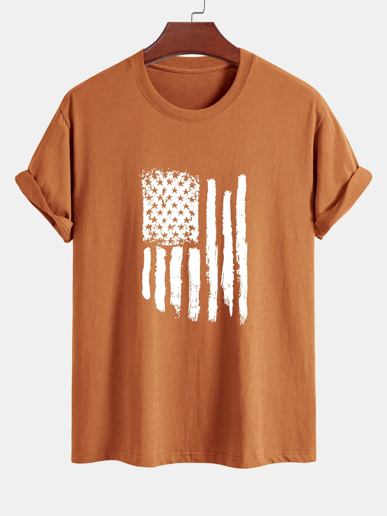 Regular Fit T-Shirt aus Baumwolle mit amerikanischer Flaggen-Print - Image 6