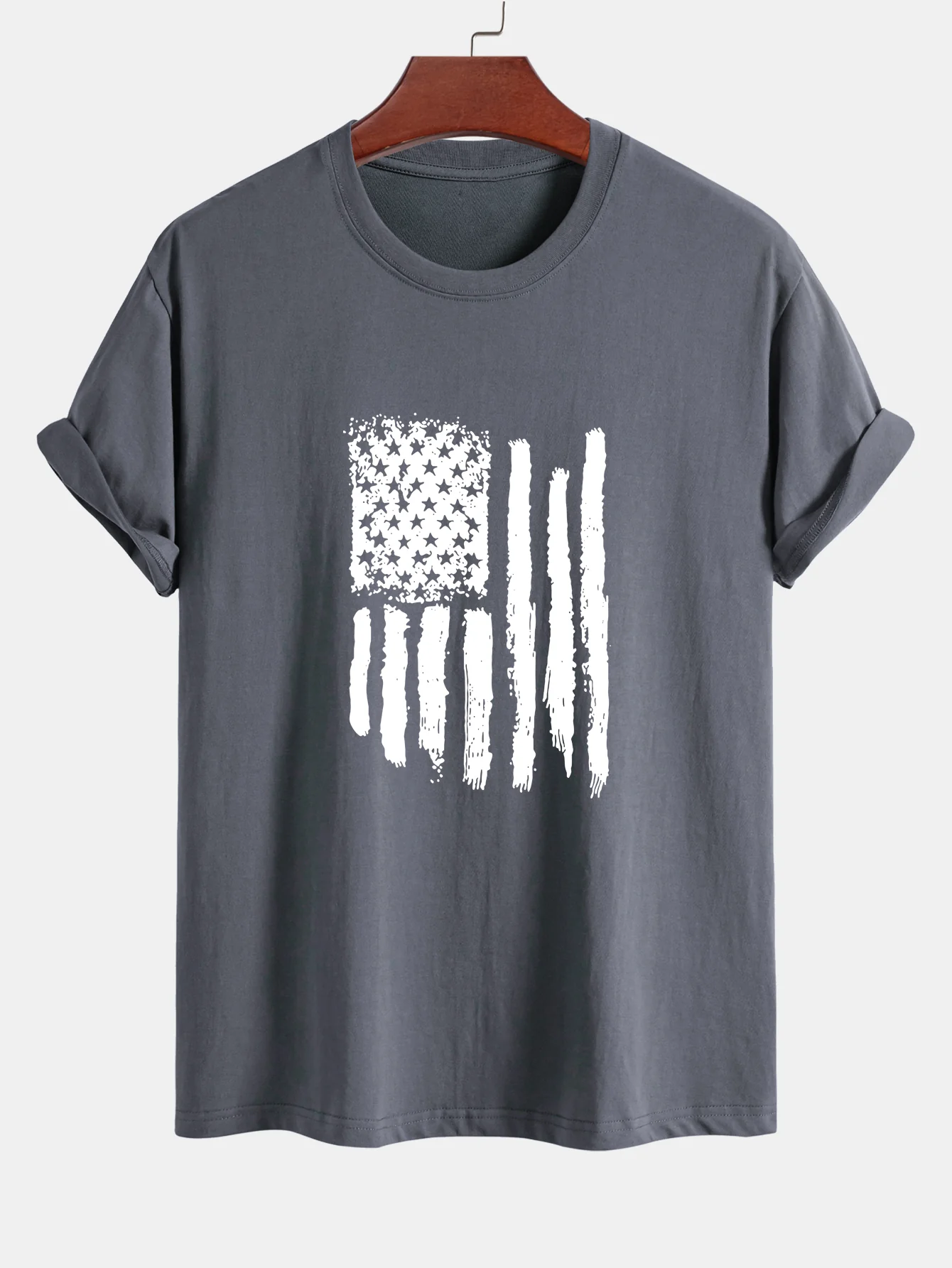 Regular Fit T-Shirt aus Baumwolle mit amerikanischer Flaggen-Print - Image 7