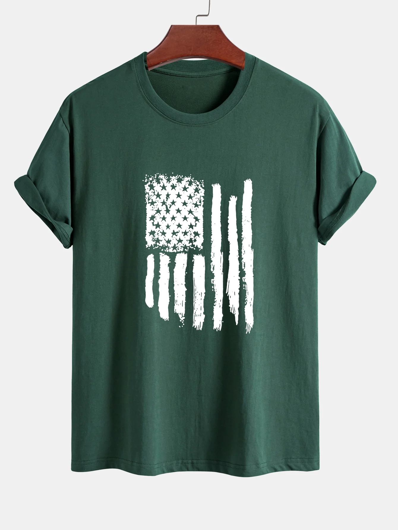 Regular Fit T-Shirt aus Baumwolle mit amerikanischer Flaggen-Print - Image 8