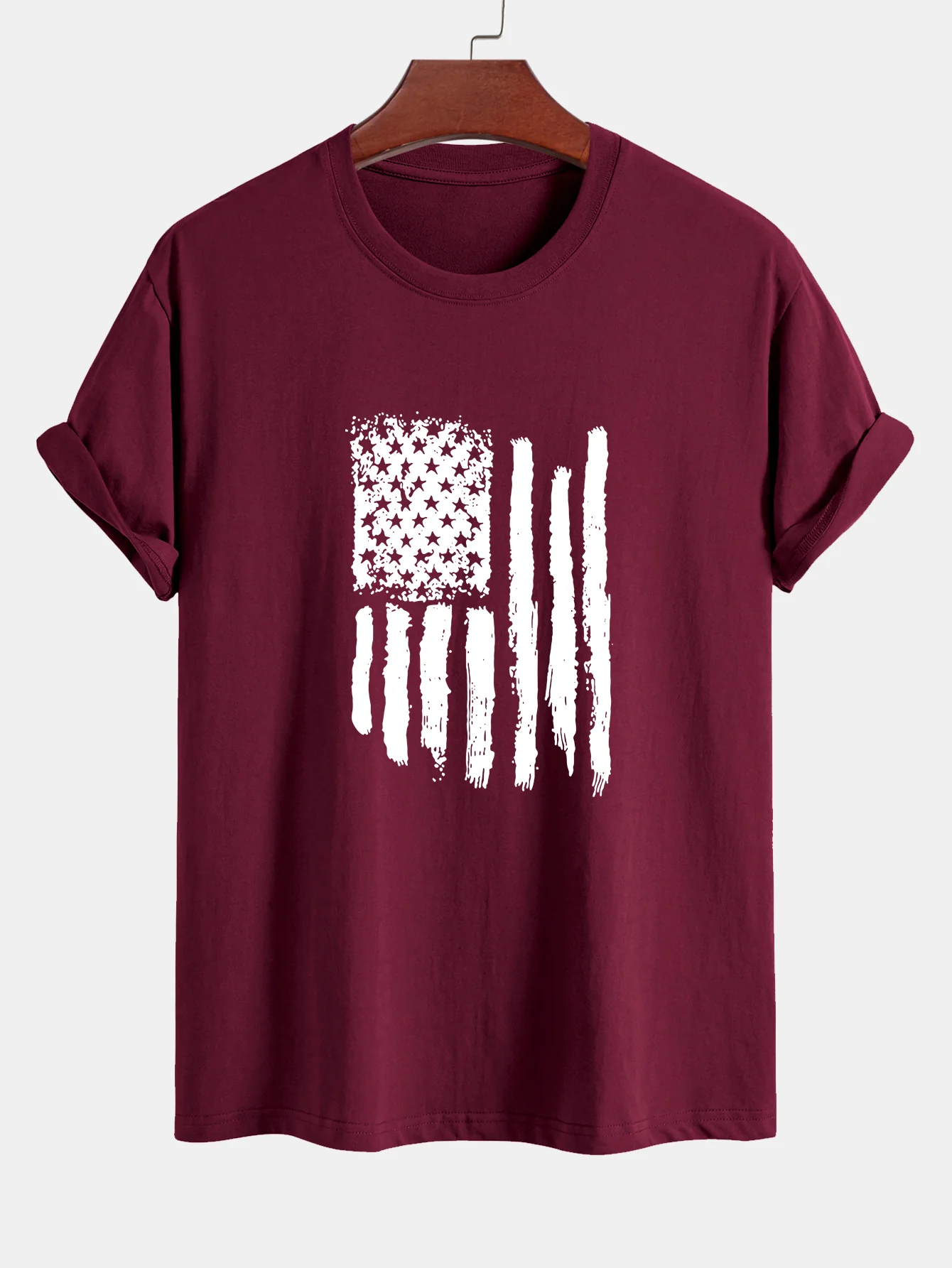 Regular Fit T-Shirt aus Baumwolle mit amerikanischer Flaggen-Print - Image 9