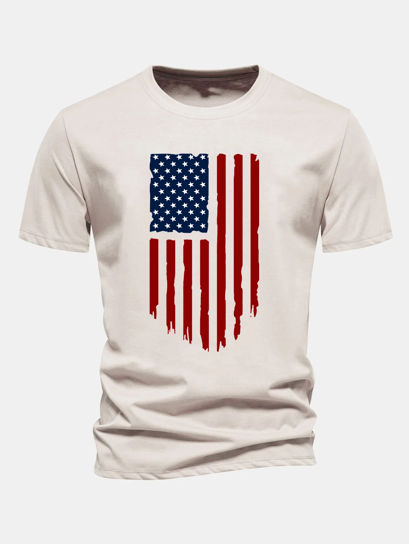 Regular Fit T-Shirt aus Baumwolle mit amerikanischer Flaggen-Print - Image 2