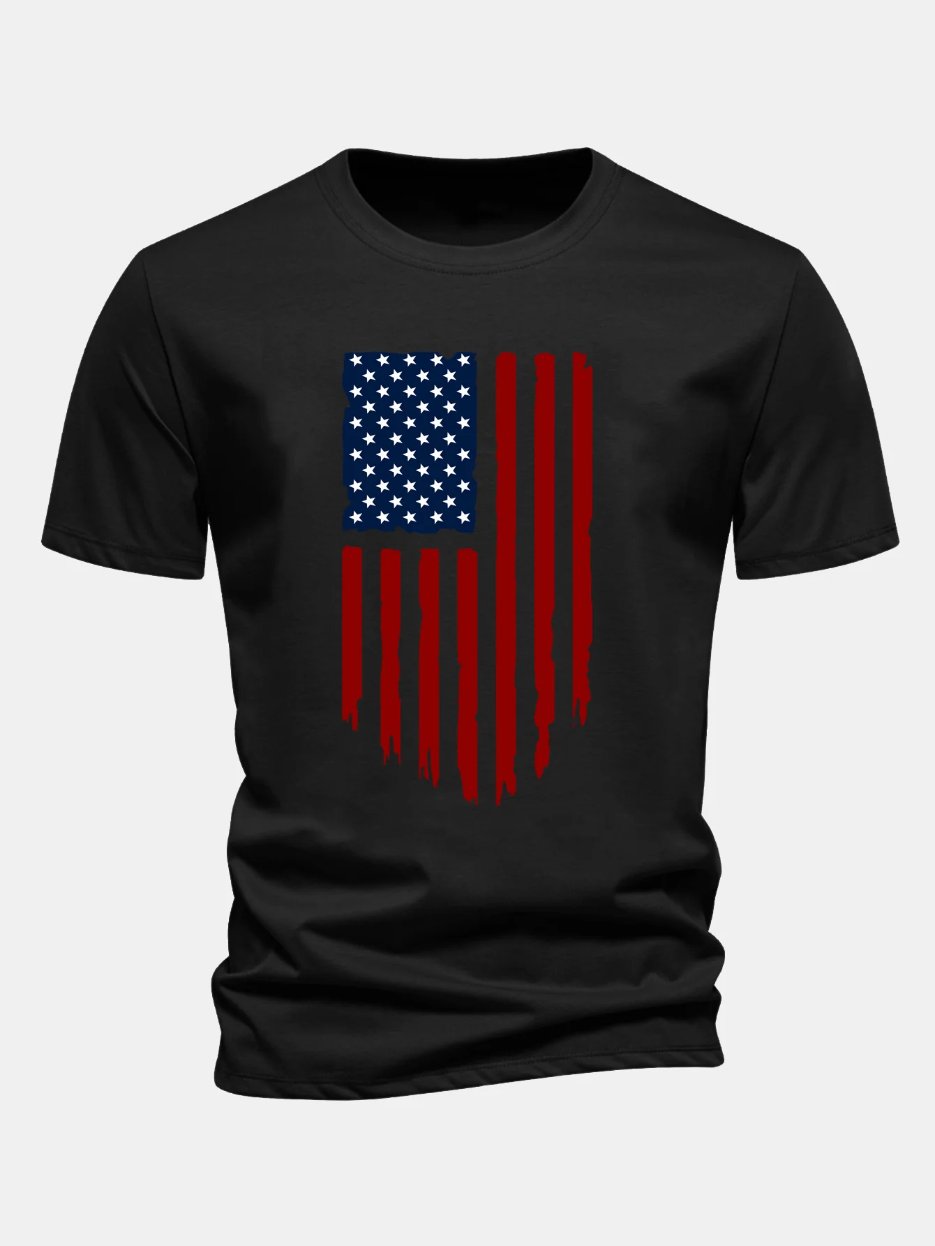 Regular Fit T-Shirt aus Baumwolle mit amerikanischer Flaggen-Print - Image 3