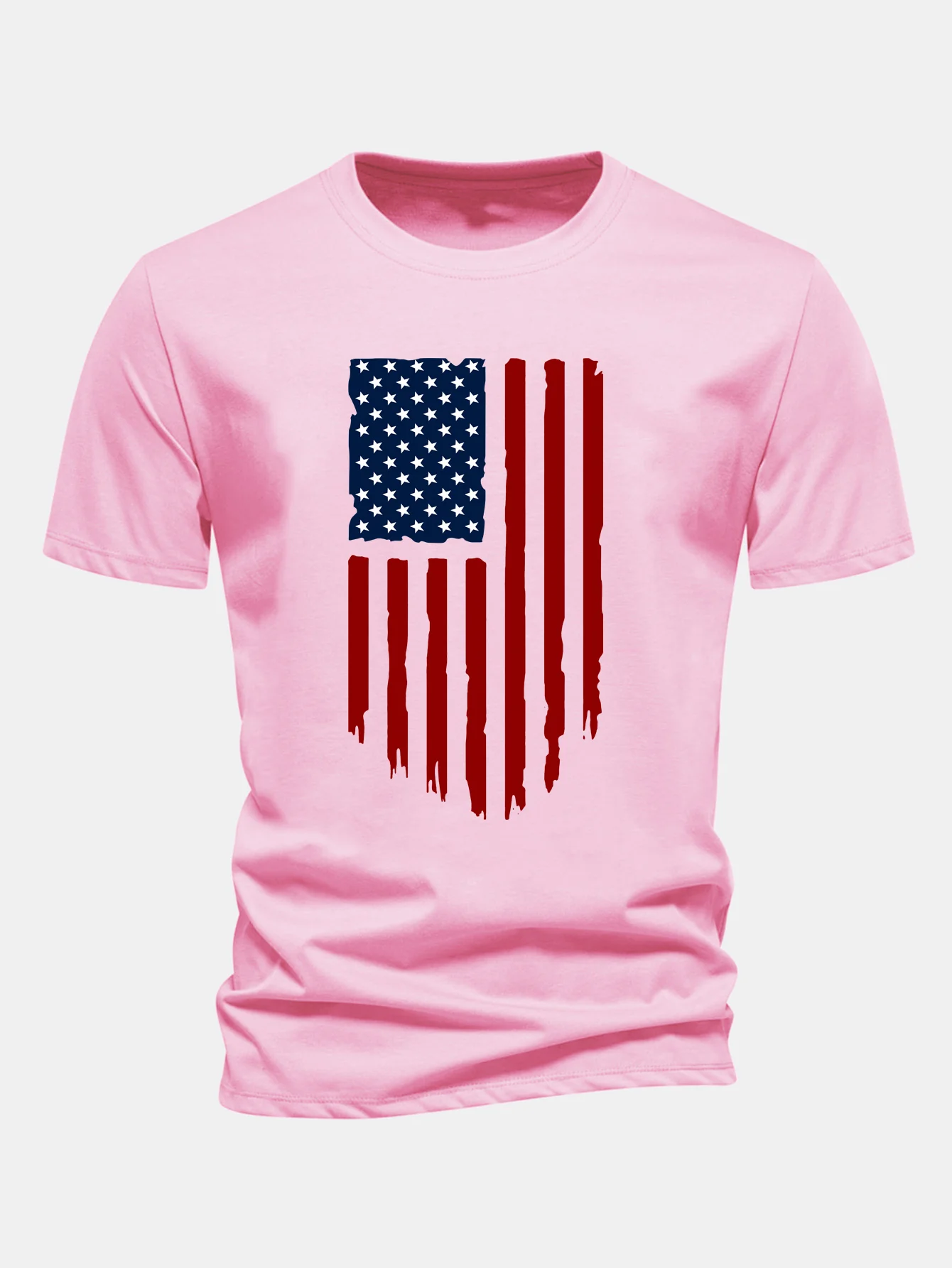 Regular Fit T-Shirt aus Baumwolle mit amerikanischer Flaggen-Print - Image 4