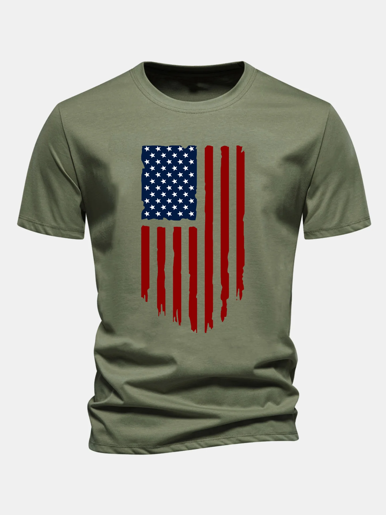 Regular Fit T-Shirt aus Baumwolle mit amerikanischer Flaggen-Print - Image 5